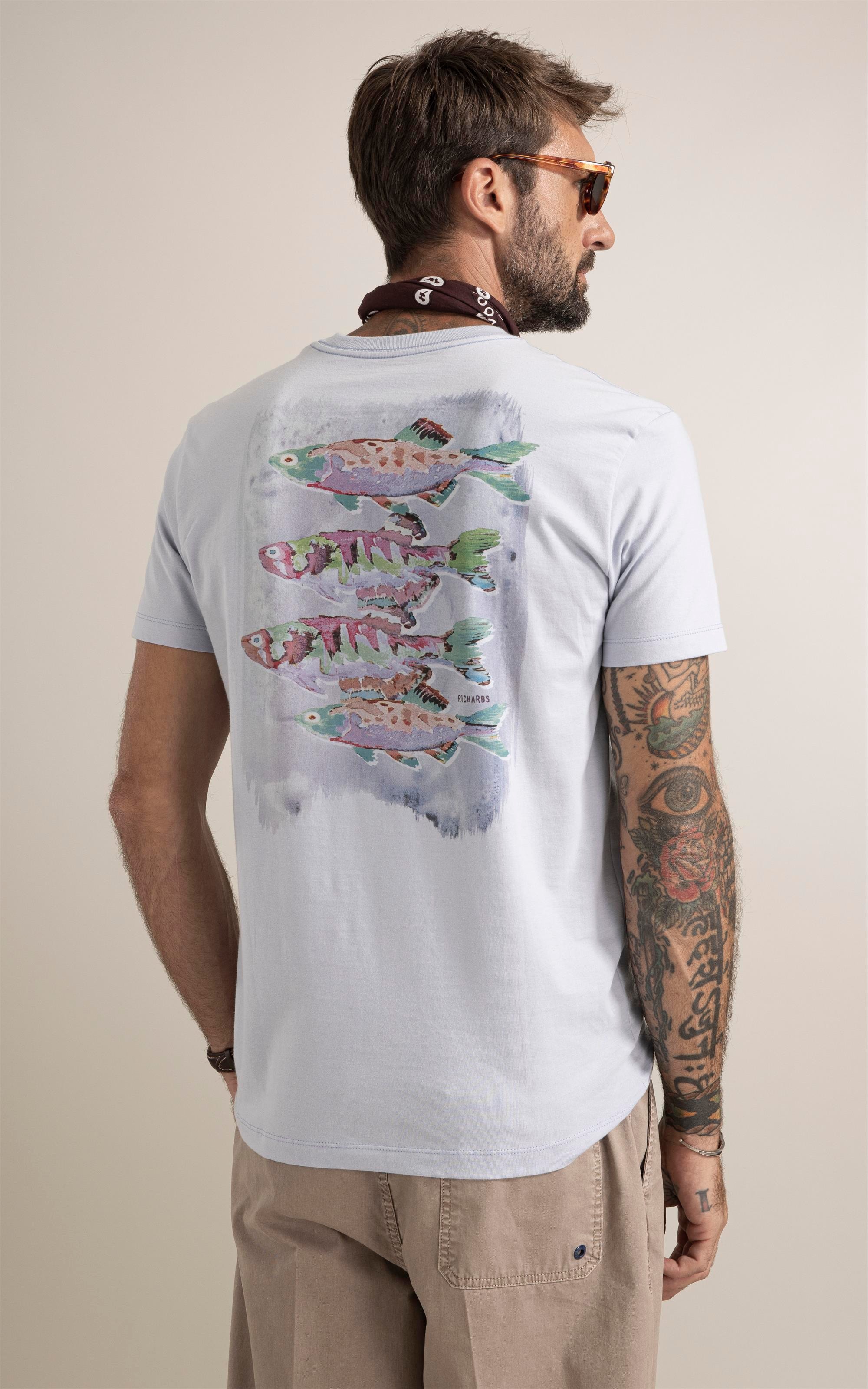 T-Shirt Sardinhas Azul Claro