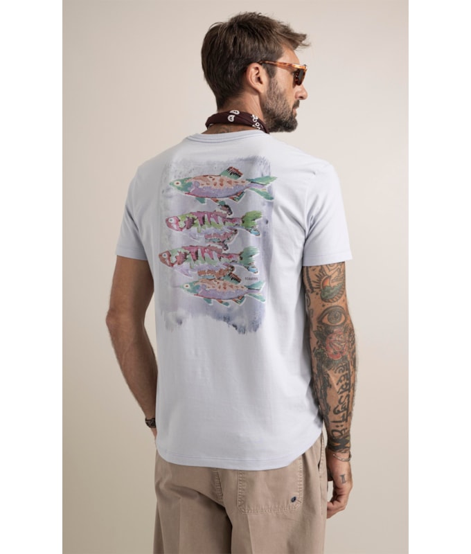 T-Shirt Sardinhas Azul Claro