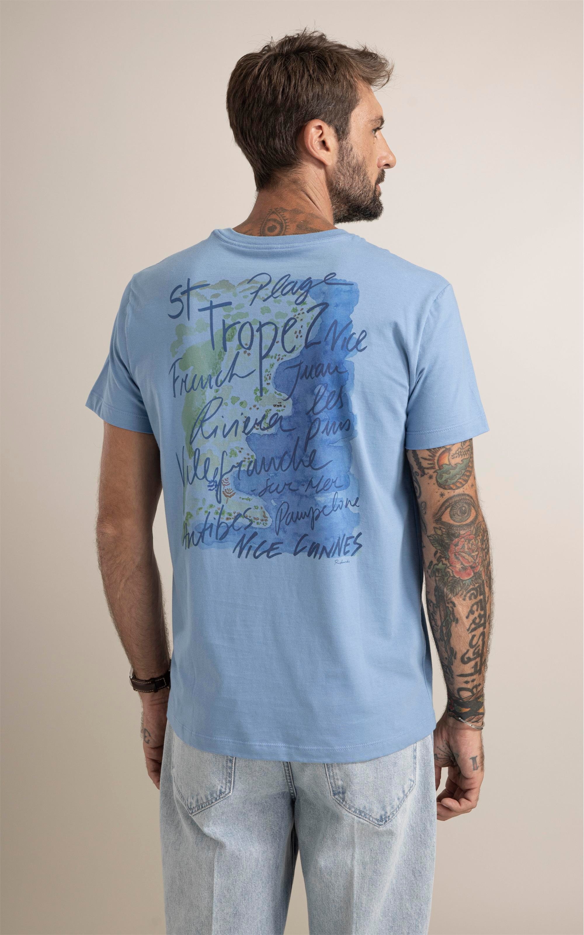T-Shirt St Tropez Poster Azul Medio