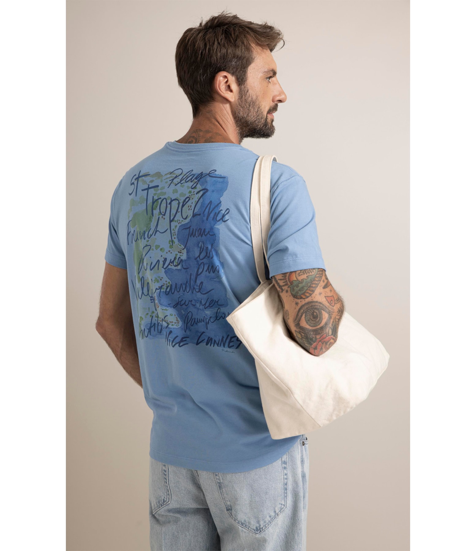 T-Shirt St Tropez Poster Azul Medio