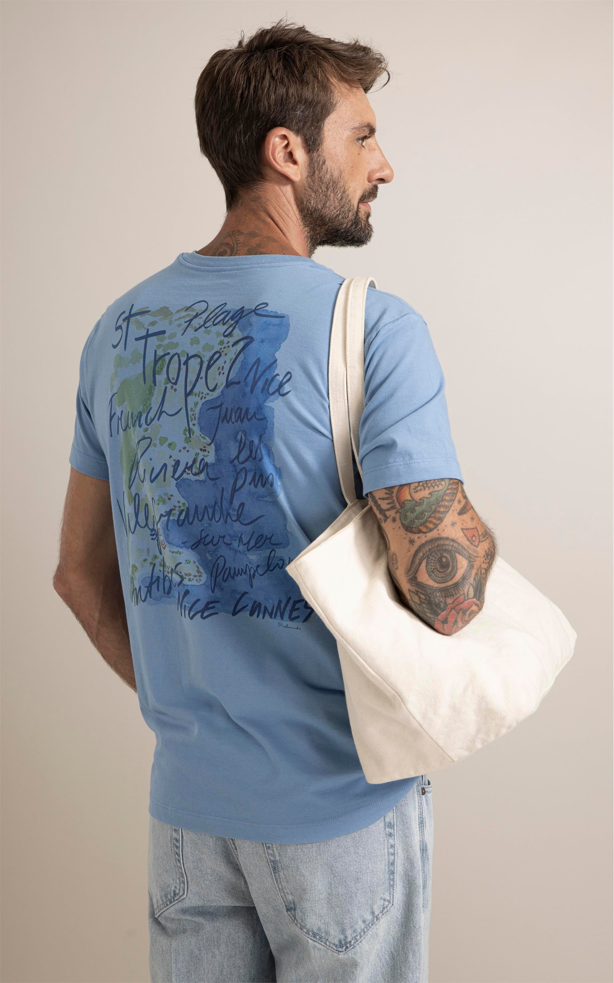 T-Shirt St Tropez Poster Azul Medio