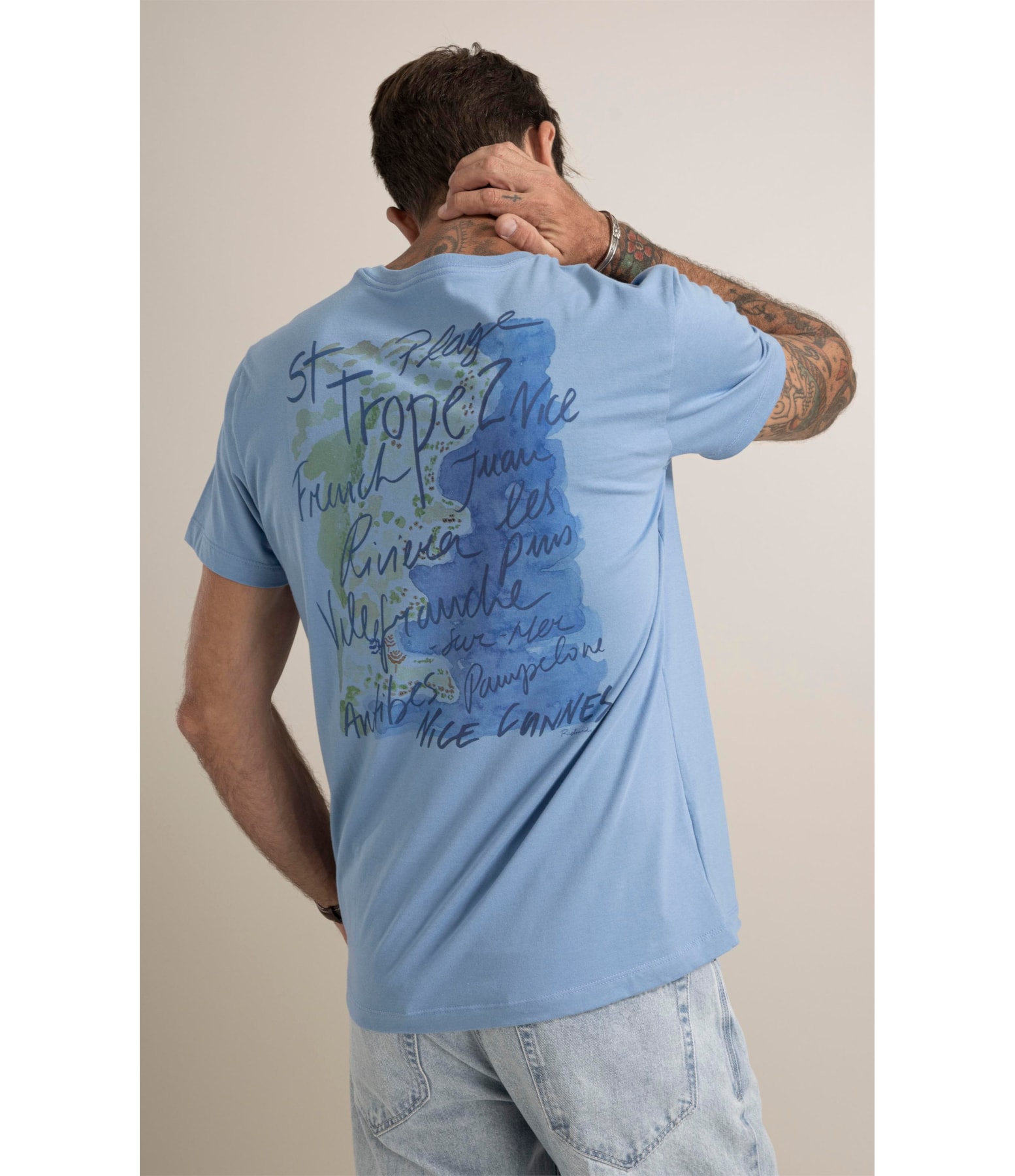 T-Shirt St Tropez Poster Azul Medio