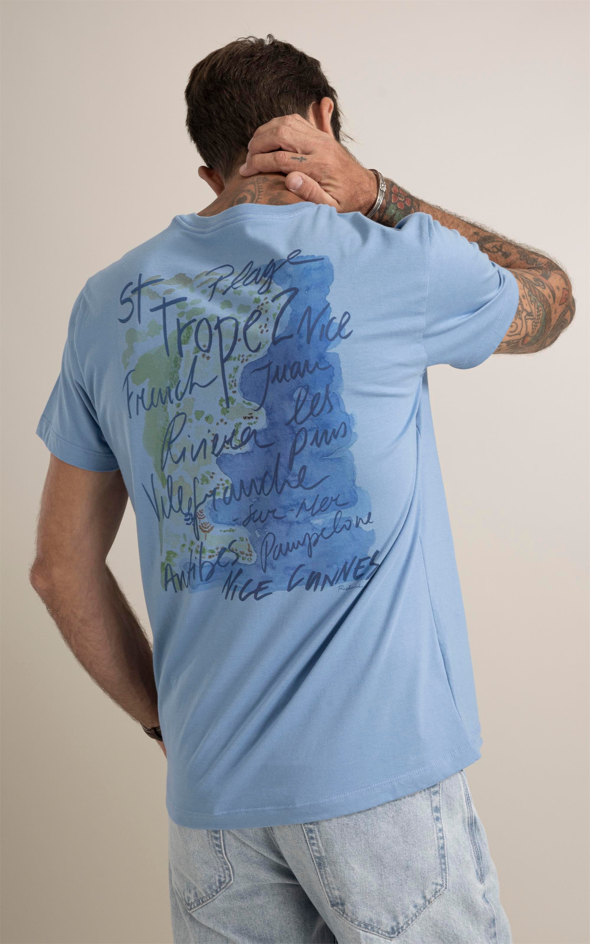 T-Shirt St Tropez Poster Azul Medio