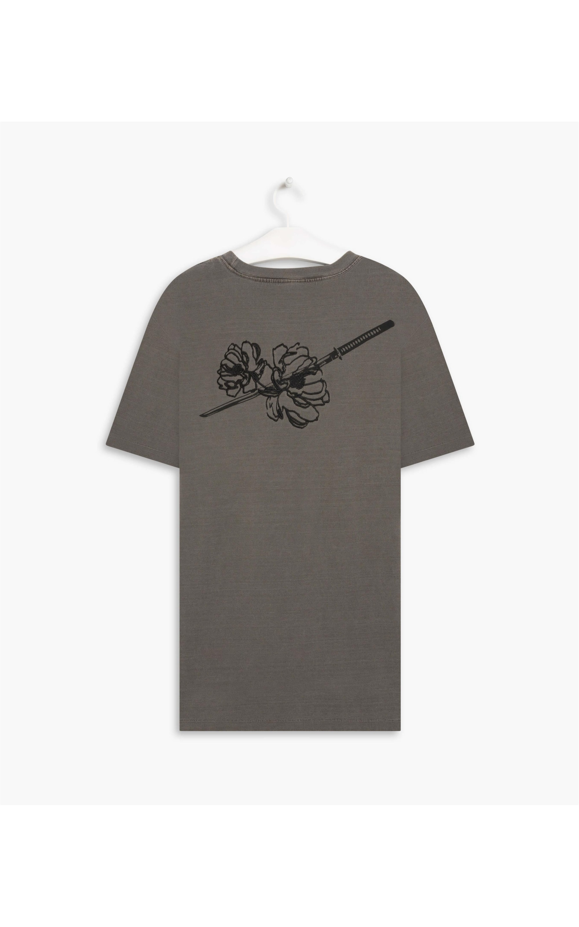 T-Shirt Stone Bordada Sword Costas Grafite