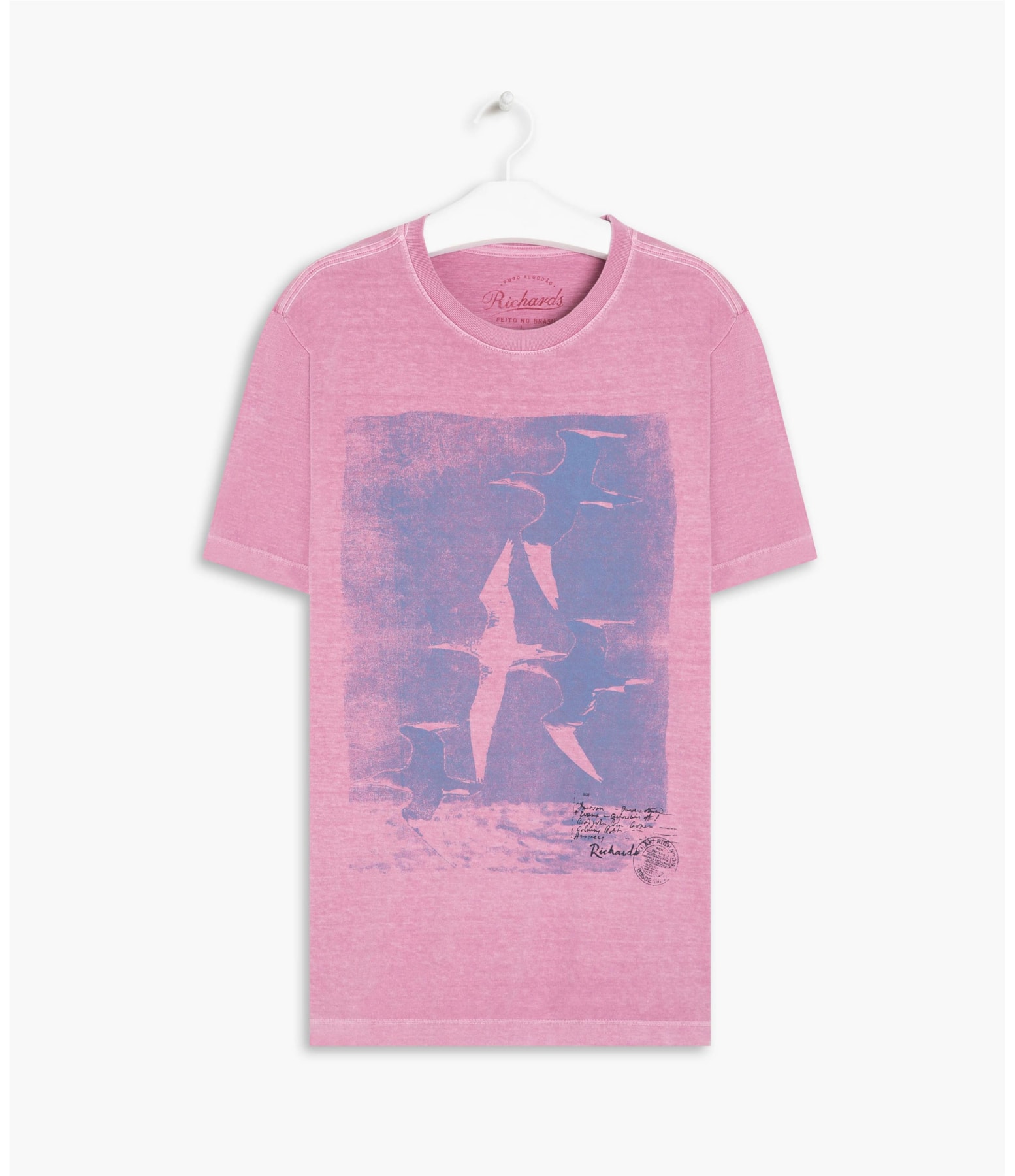 T-Shirt Stone Gaivotas Rosa Velho