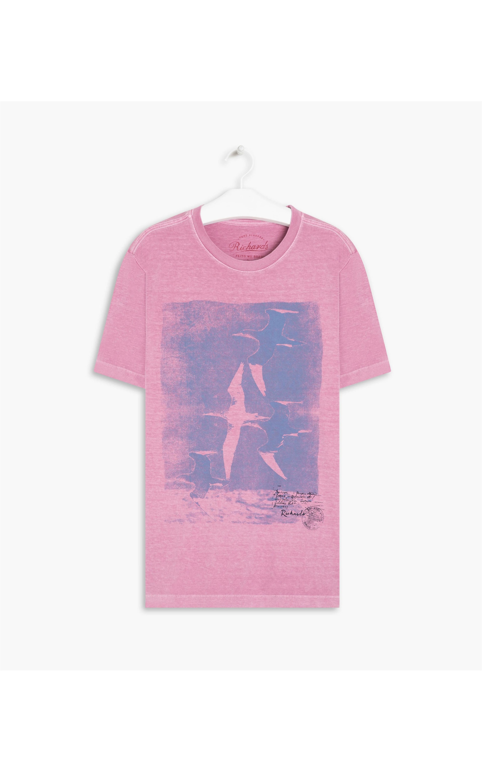 T-Shirt Stone Gaivotas Rosa Velho