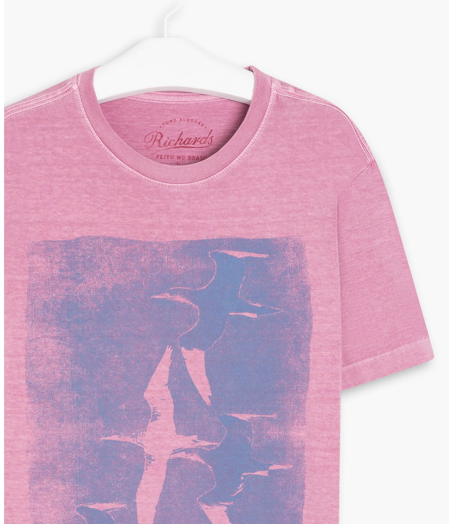 T-Shirt Stone Gaivotas Rosa Velho