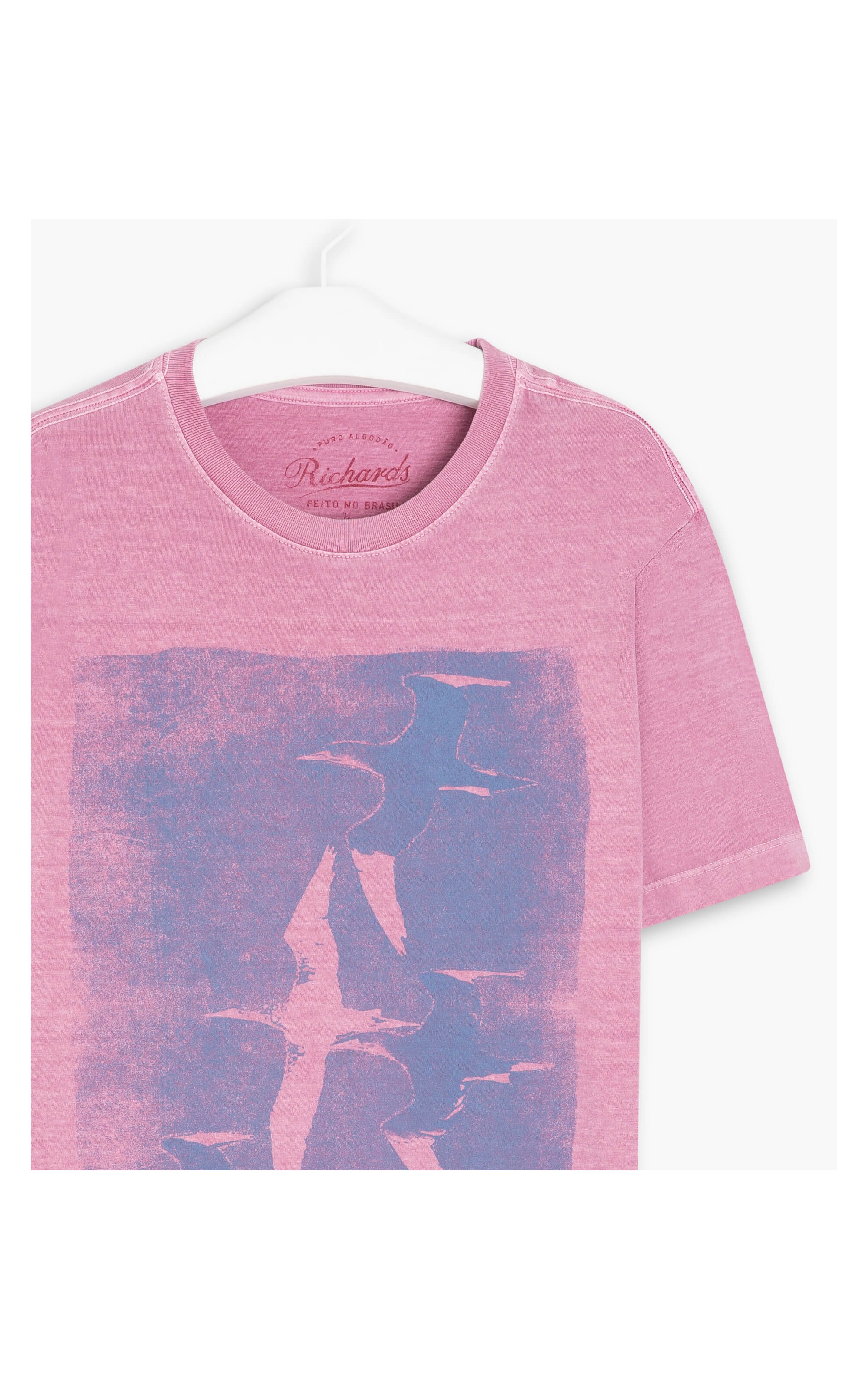 T-Shirt Stone Gaivotas Rosa Velho