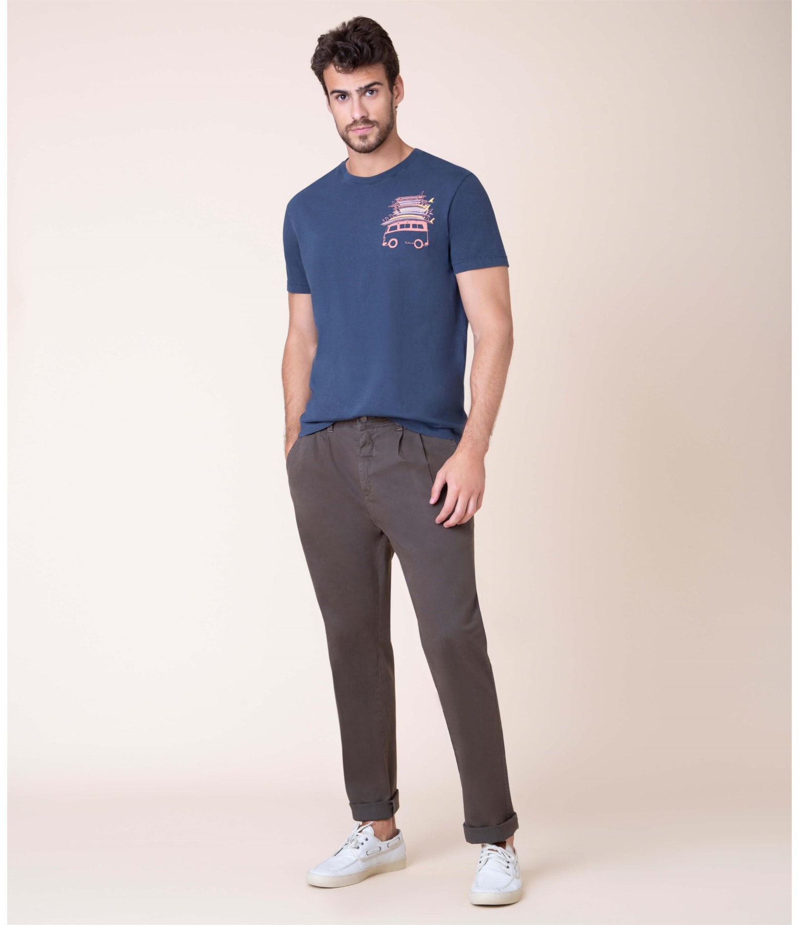 T-Shirt Stone Surf Trip Mc Dark Navy