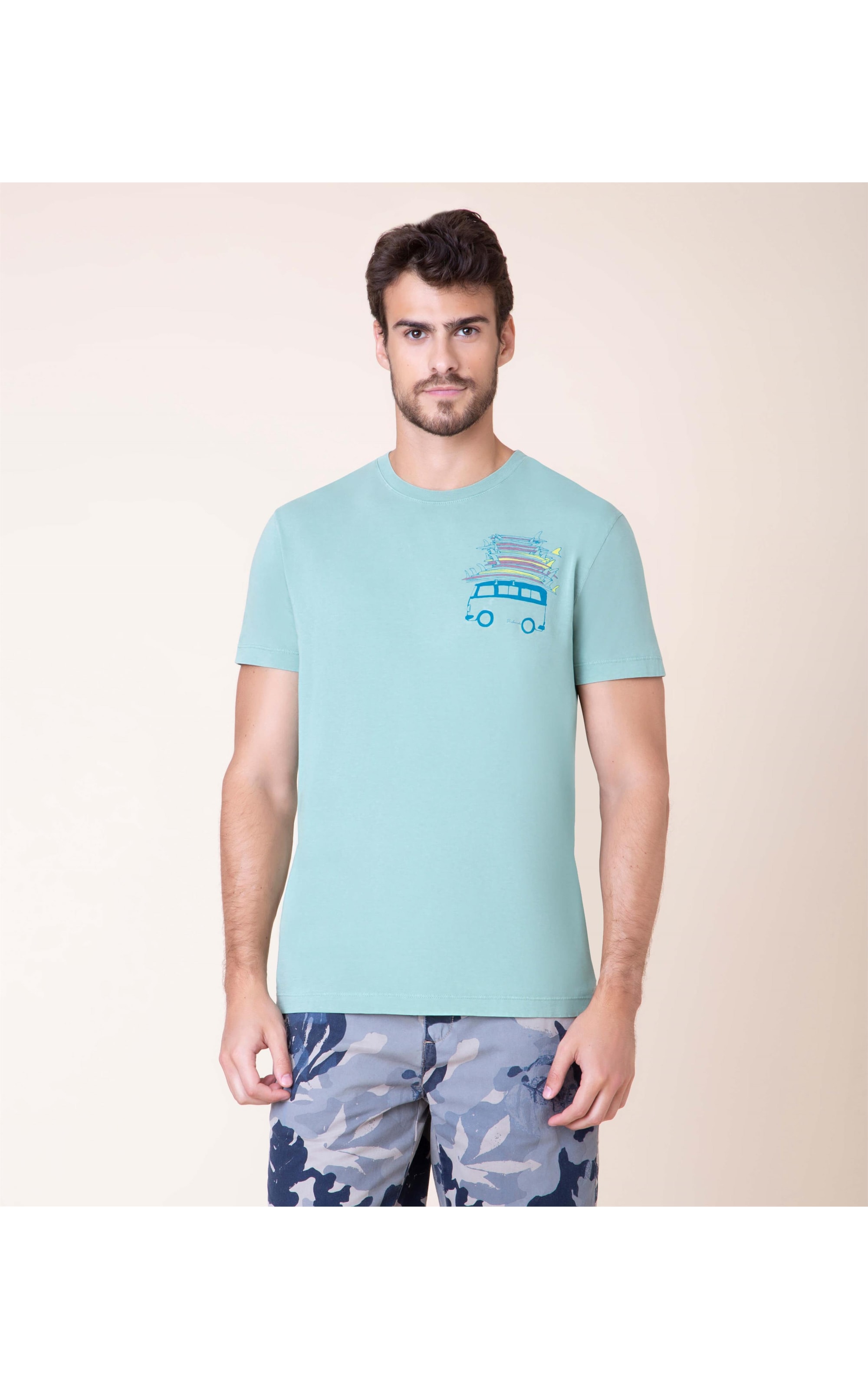 T-Shirt Stone Surf Trip Mc Verde Oliva