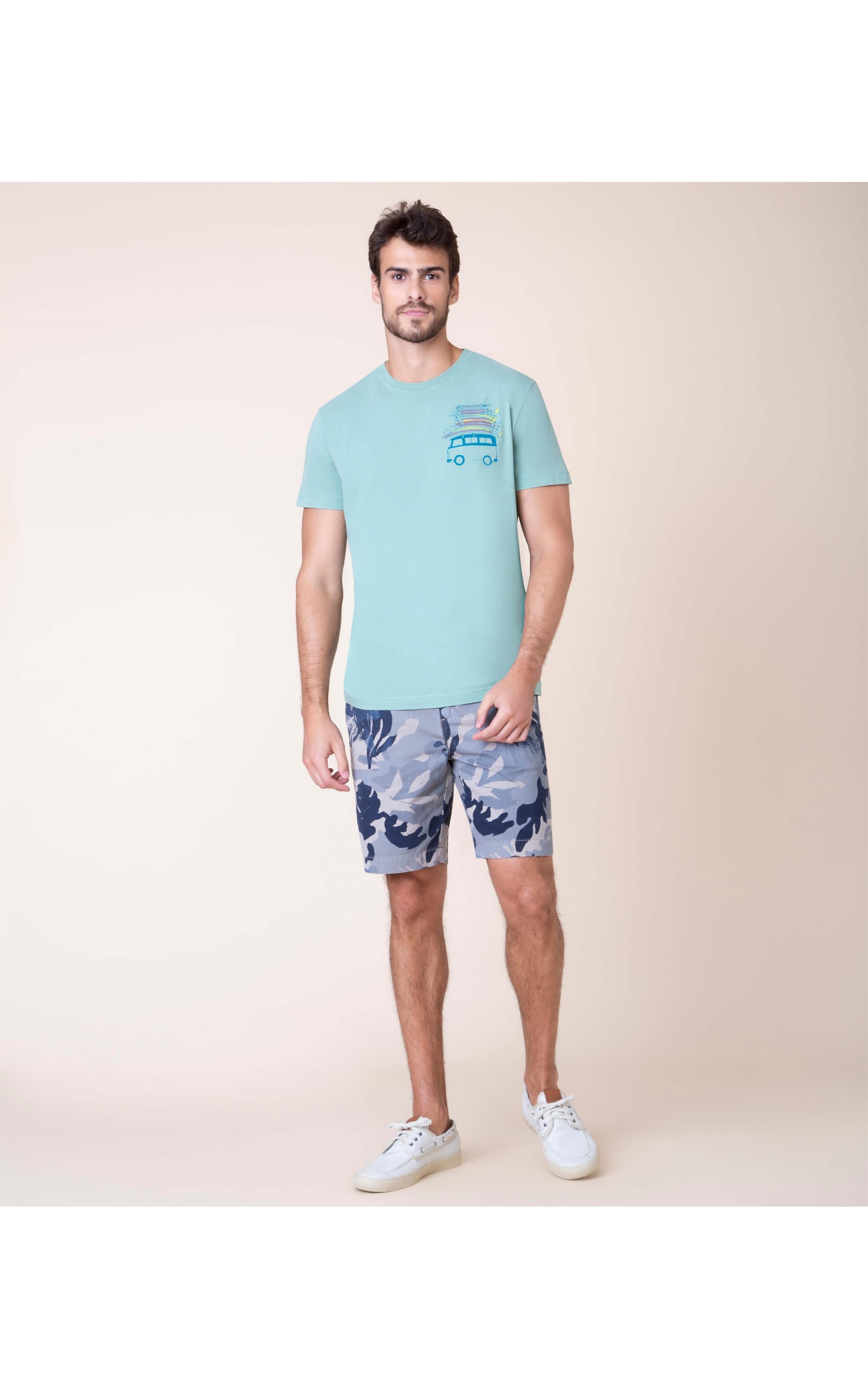 T-Shirt Stone Surf Trip Mc Verde Oliva