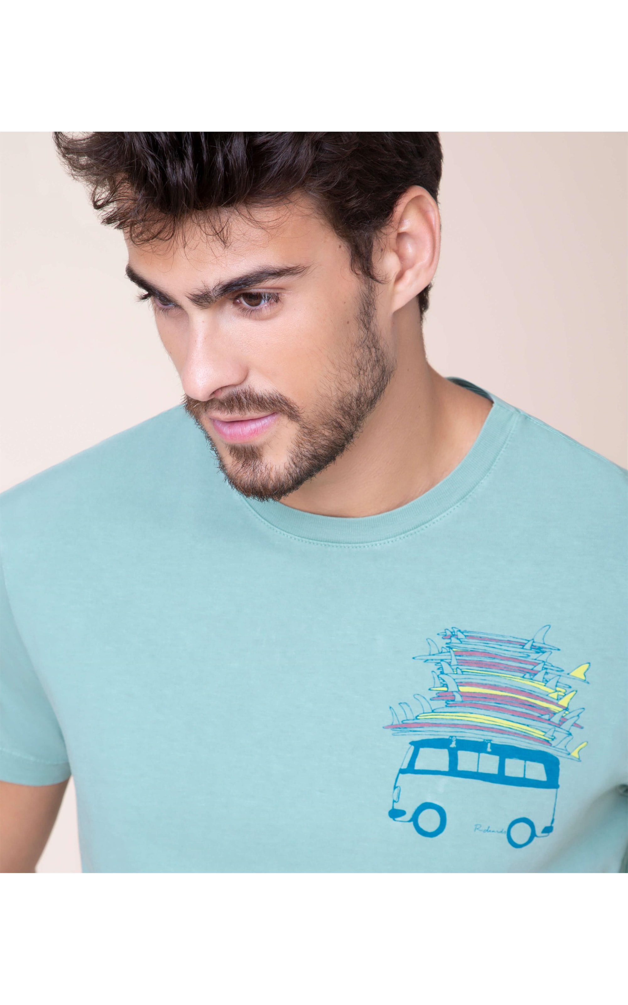 T-Shirt Stone Surf Trip Mc Verde Oliva