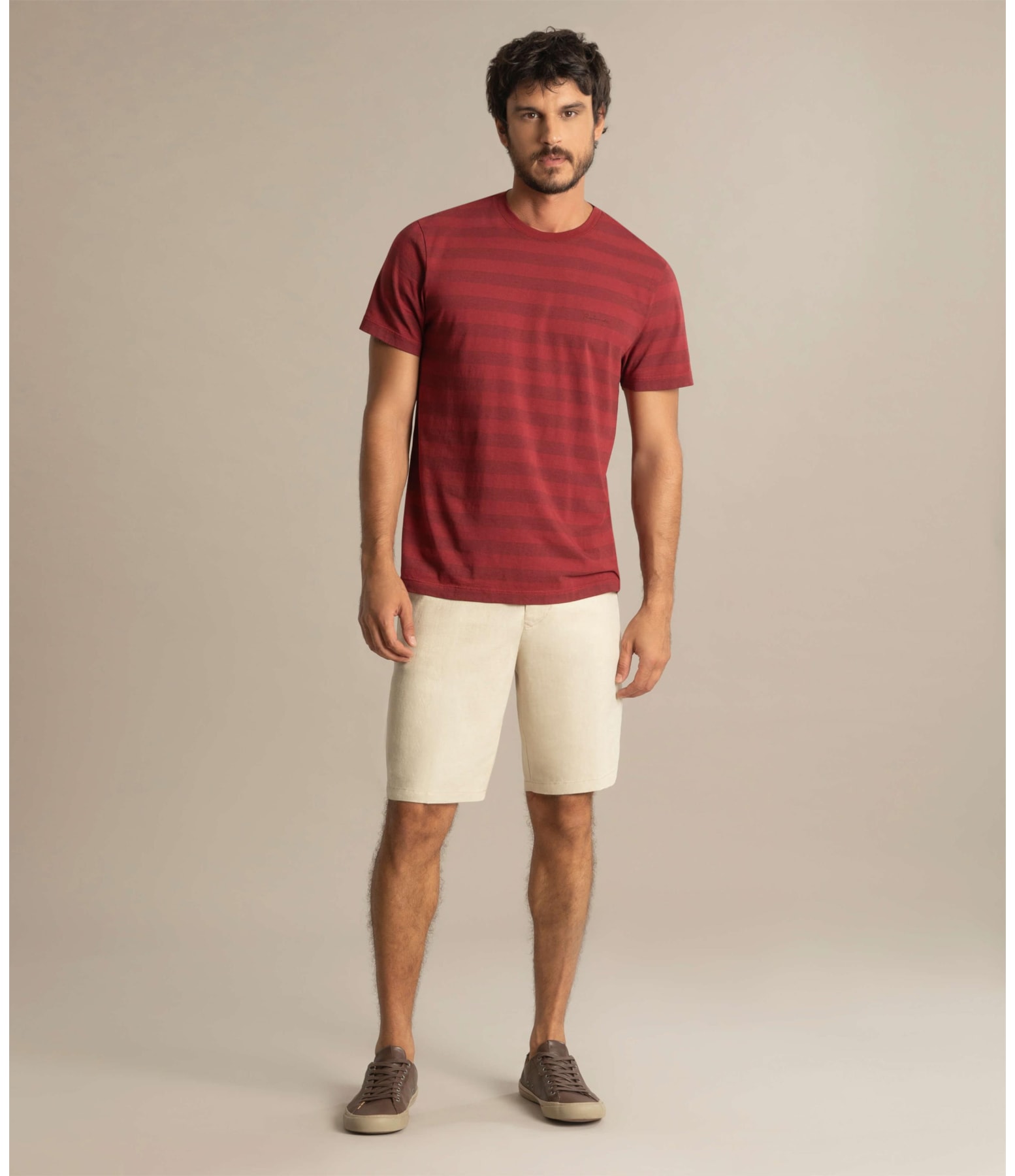 T-Shirt Stripped Mescla Mc Vermelho Mescla