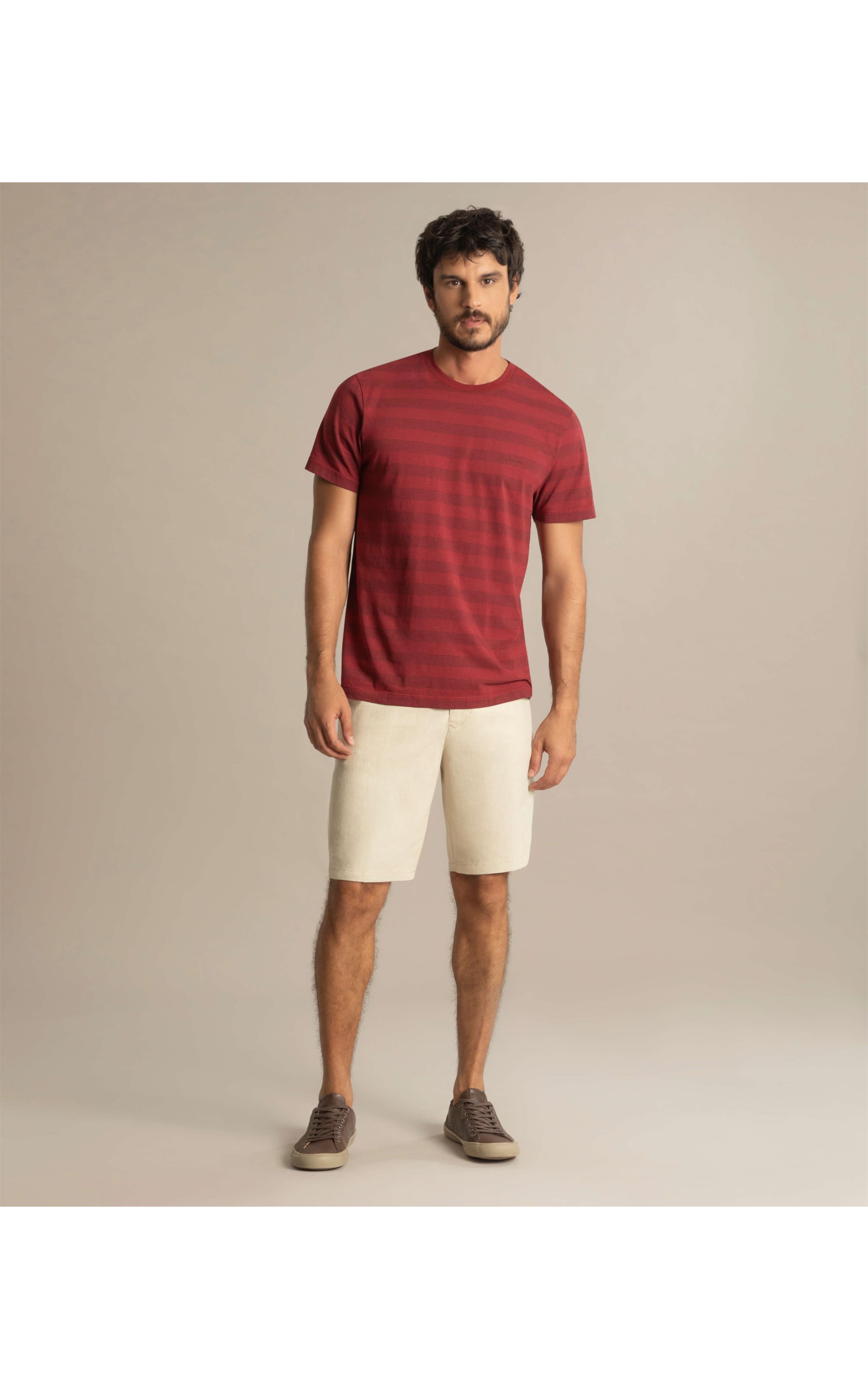 T-Shirt Stripped Mescla Mc Vermelho Mescla