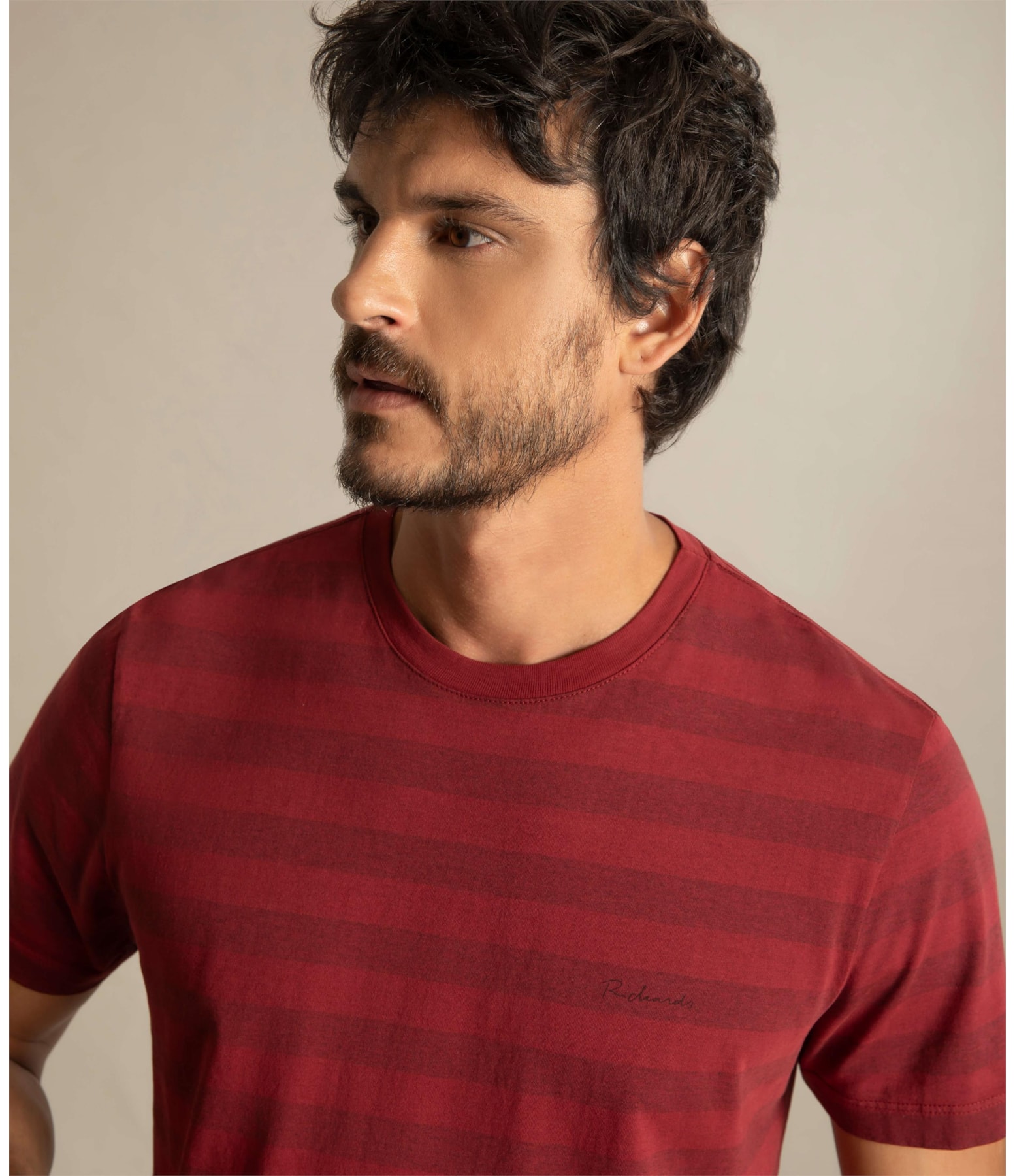 T-Shirt Stripped Mescla Mc Vermelho Mescla