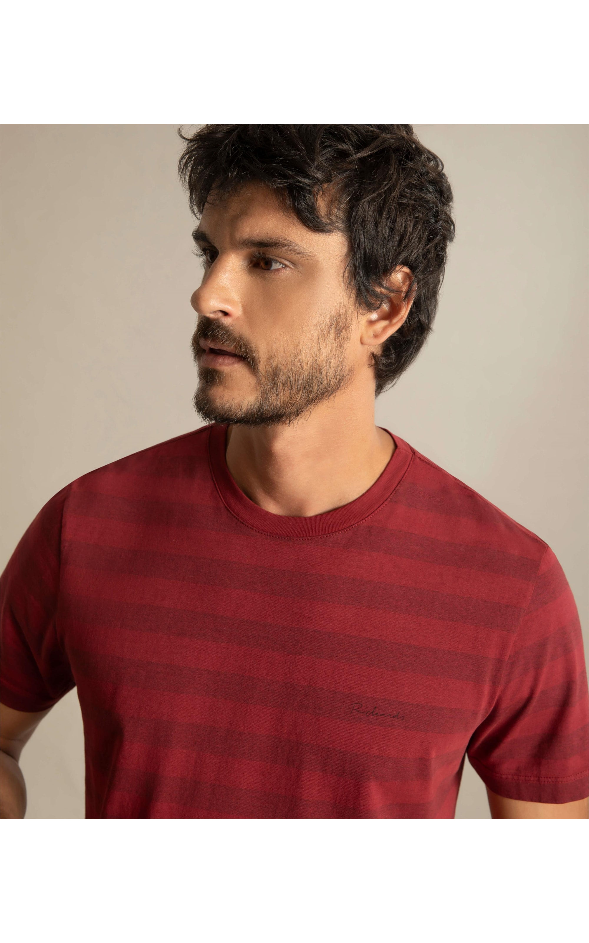 T-Shirt Stripped Mescla Mc Vermelho Mescla