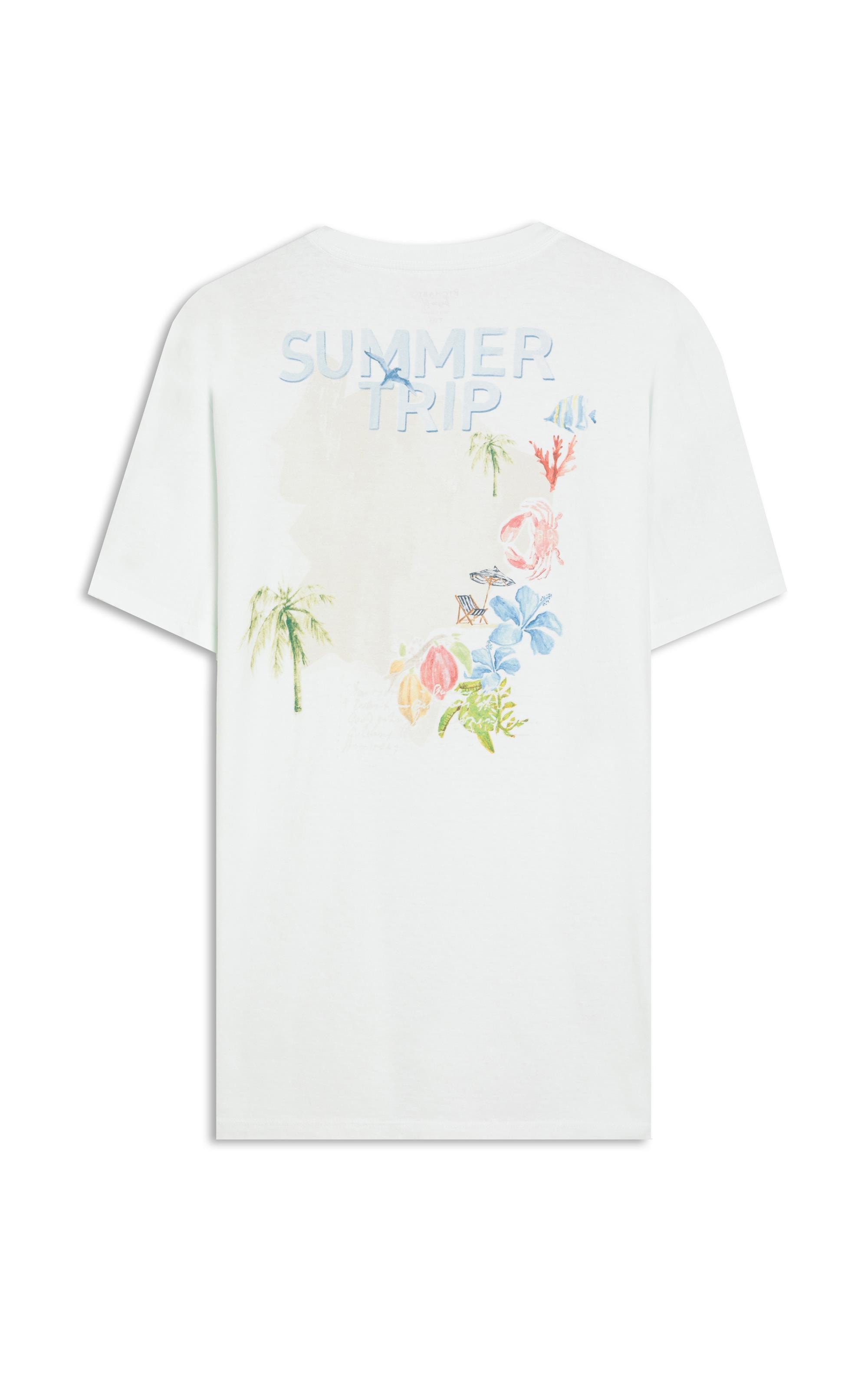 T-Shirt Summer Trip Washed Mc Bf Branco
