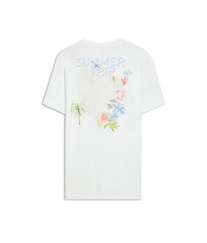 T-Shirt Summer Trip Washed Mc Bf Branco