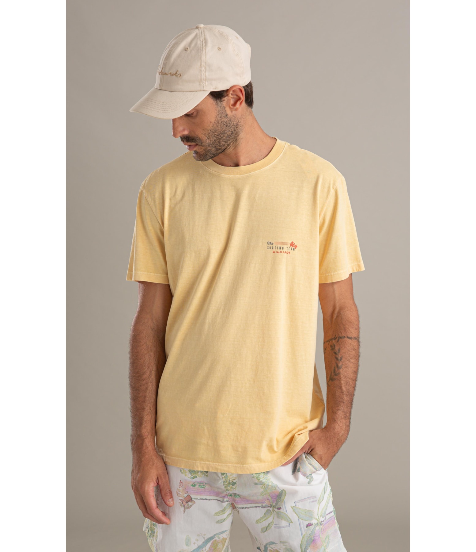T-Shirt Surfing Team Washed Mc Bf Amarelo