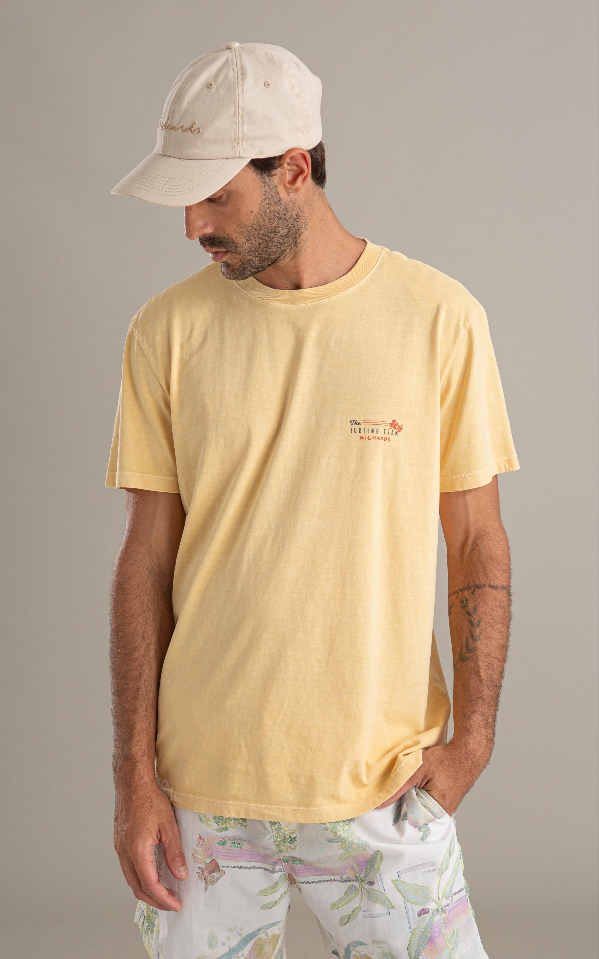 T-Shirt Surfing Team Washed Mc Bf Amarelo