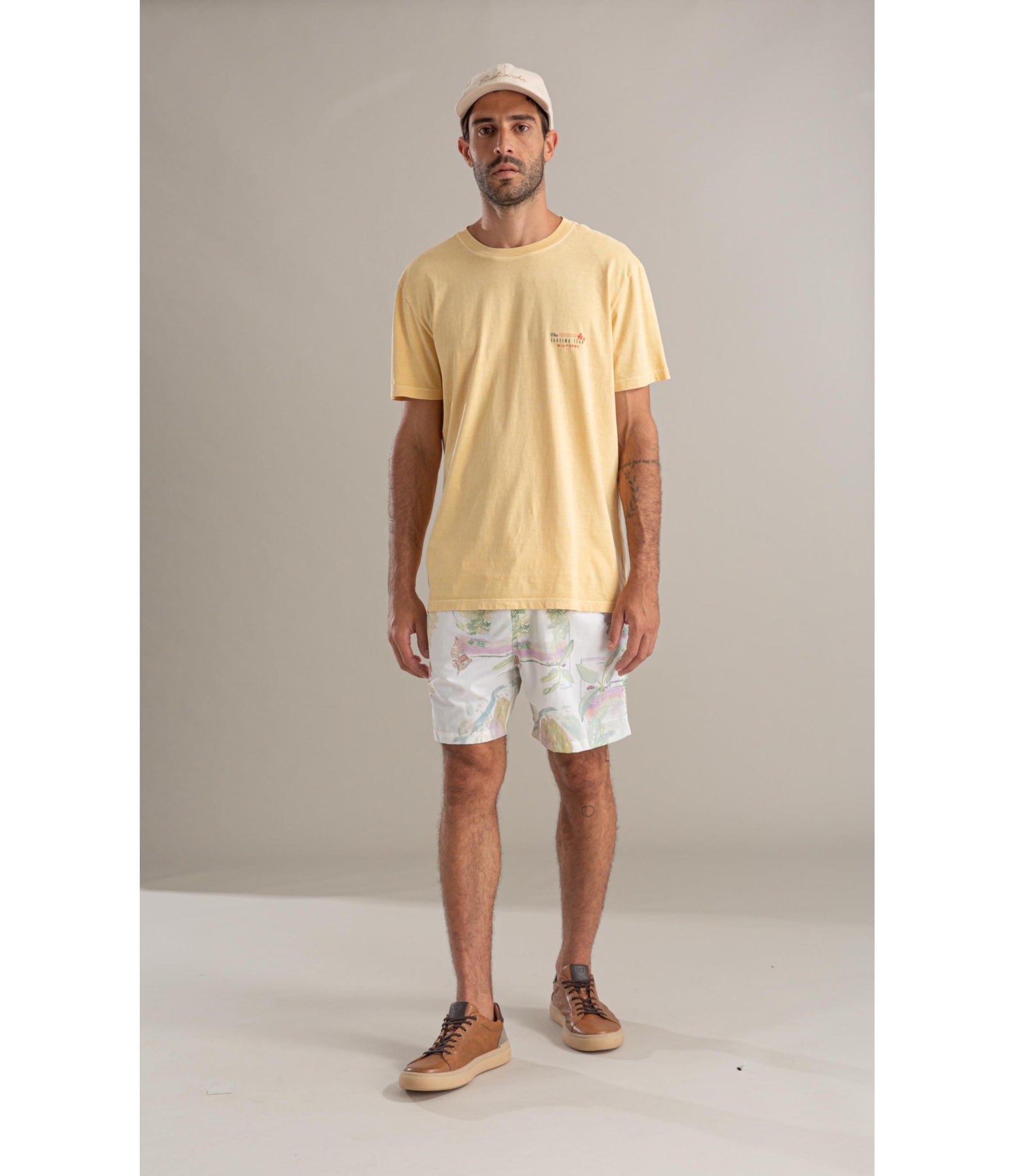 T-Shirt Surfing Team Washed Mc Bf Amarelo