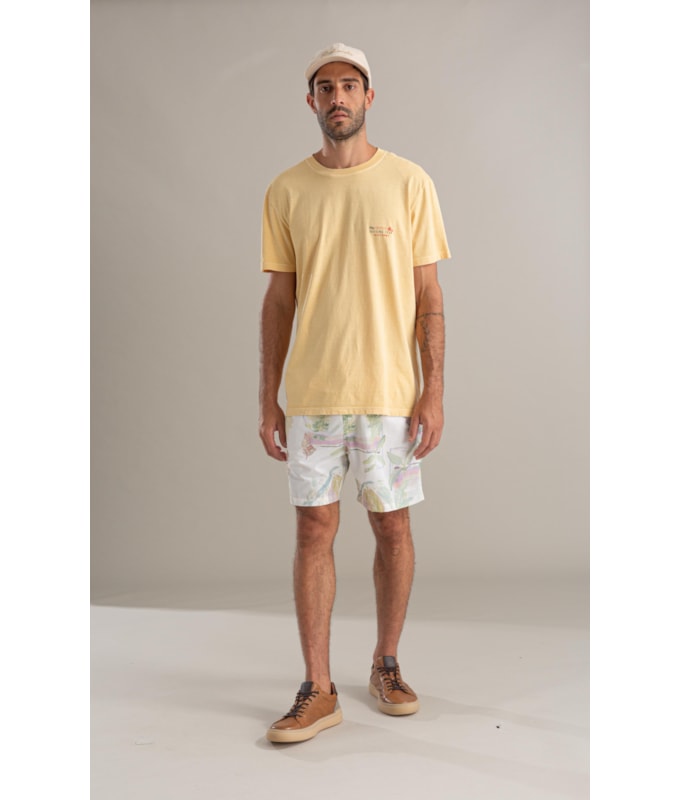 T-Shirt Surfing Team Washed Mc Bf Amarelo