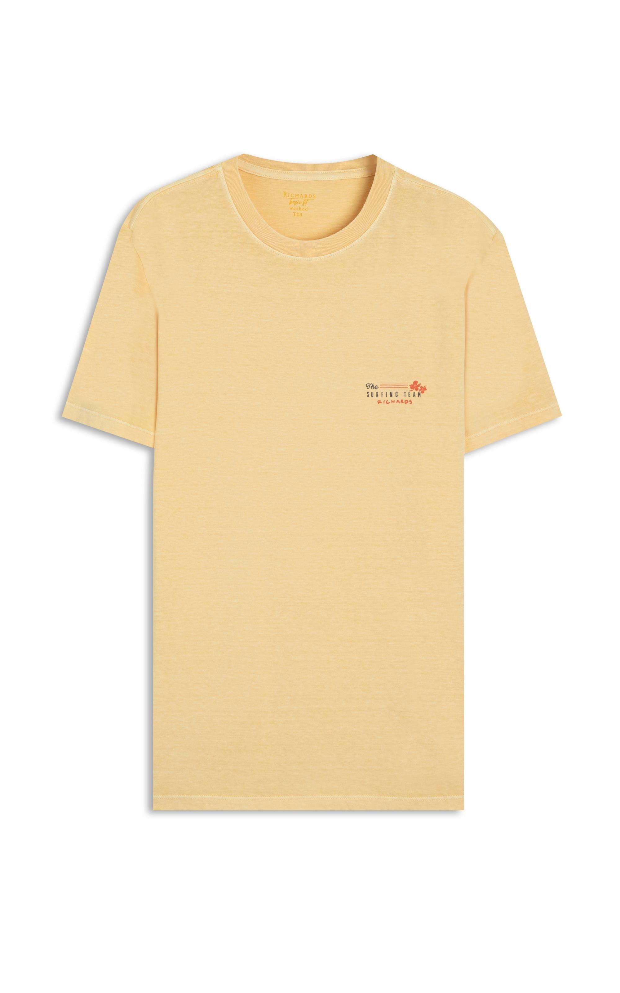 T-Shirt Surfing Team Washed Mc Bf Amarelo