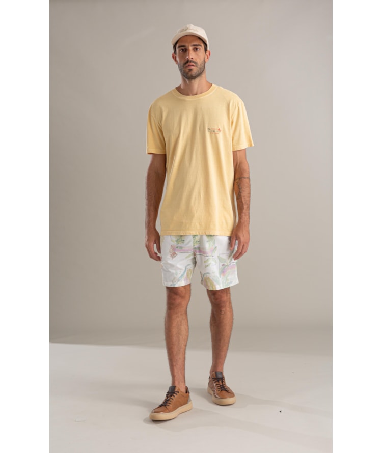 T-Shirt Surfing Team Washed Mc Bf Amarelo