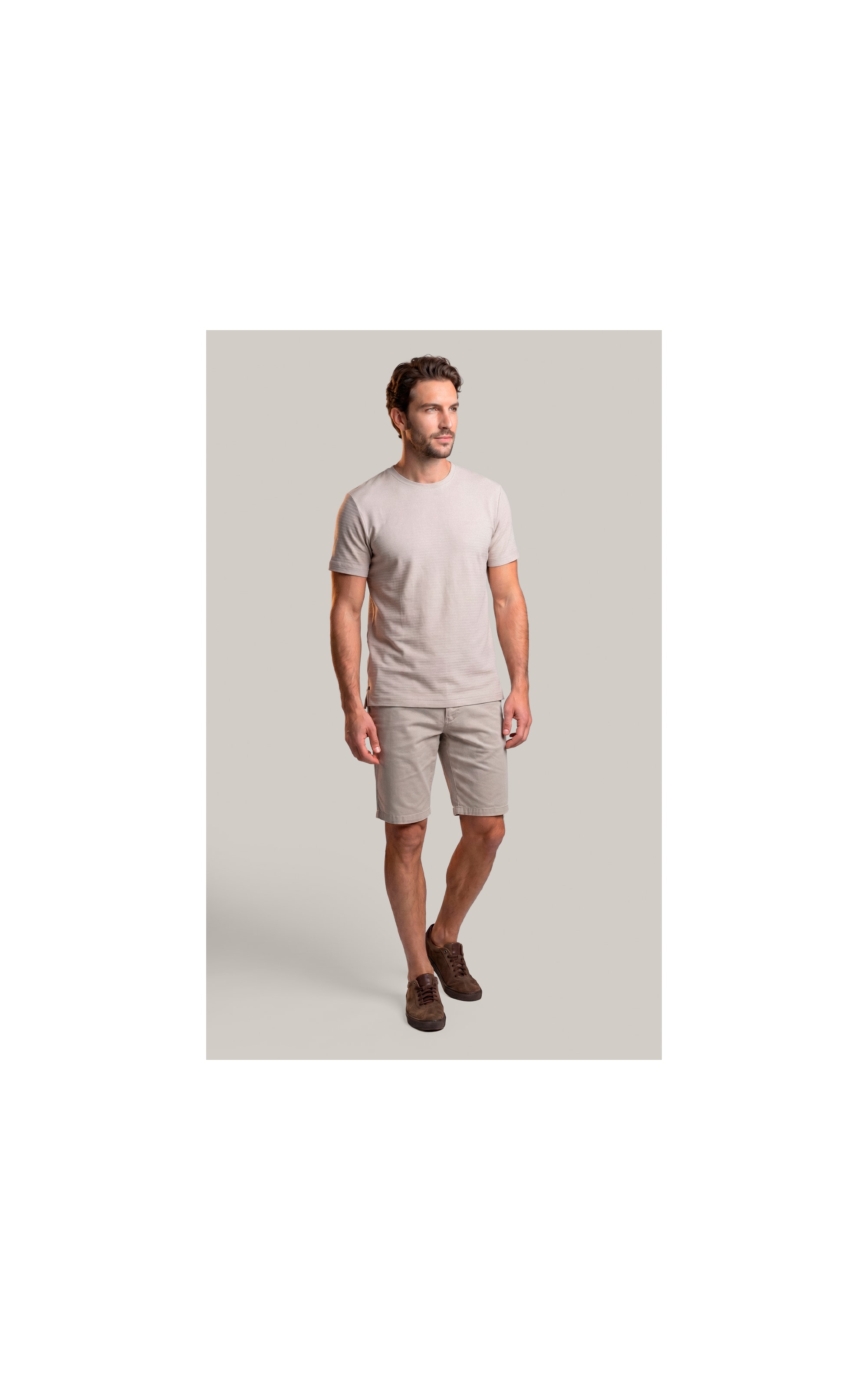 T-Shirt Textura Mock Areia