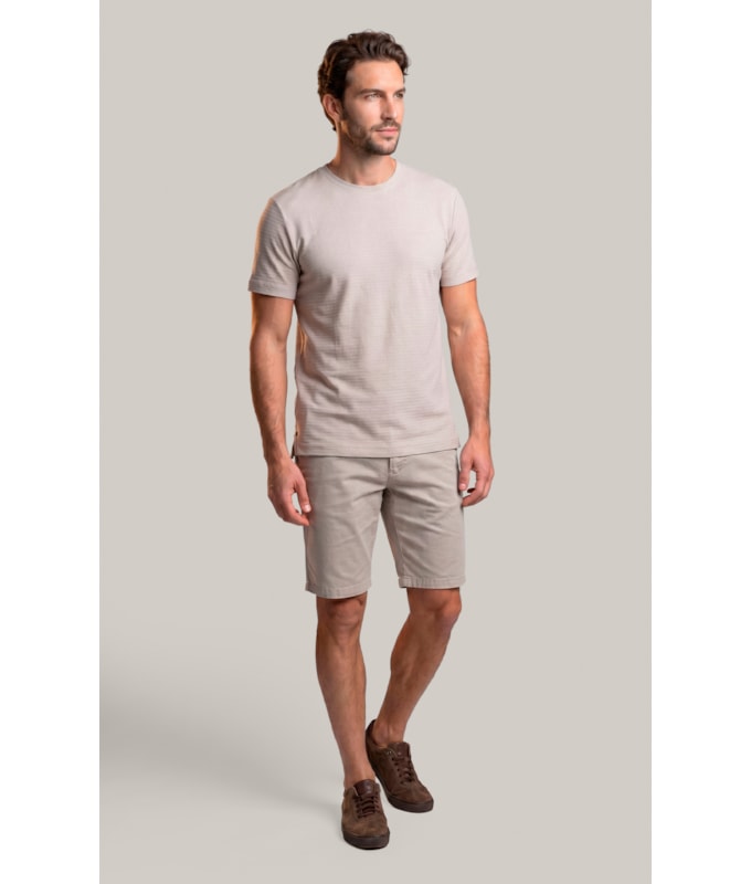 T-Shirt Textura Mock Areia