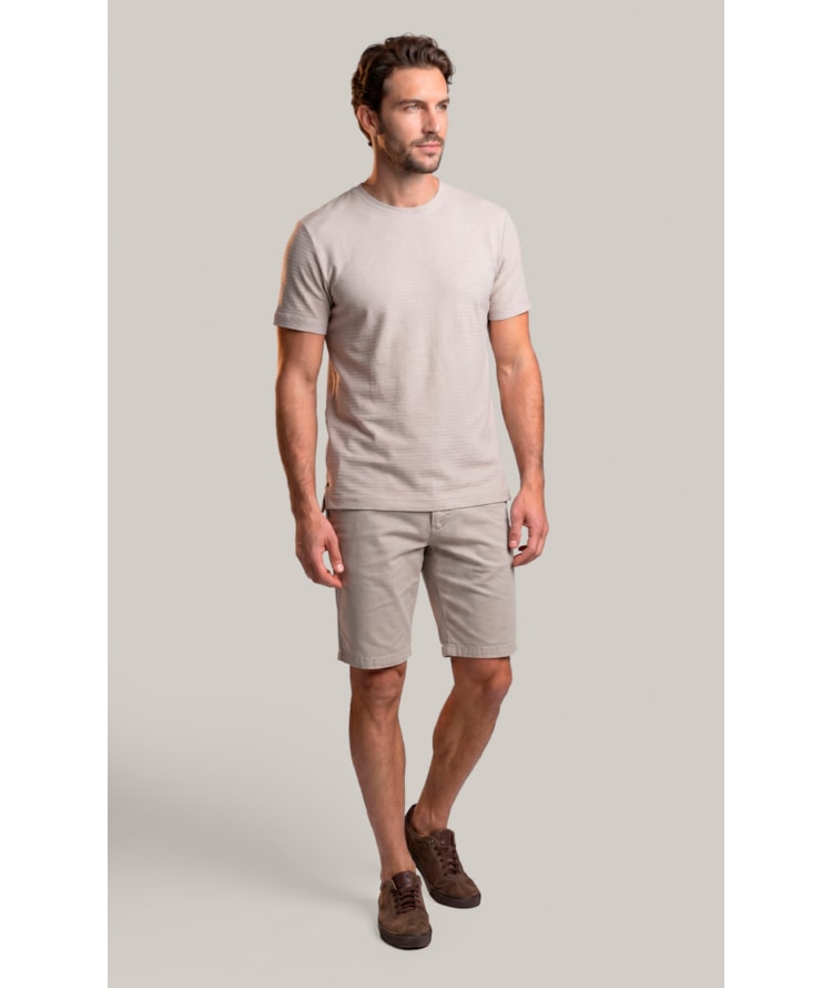T-Shirt Textura Mock Areia
