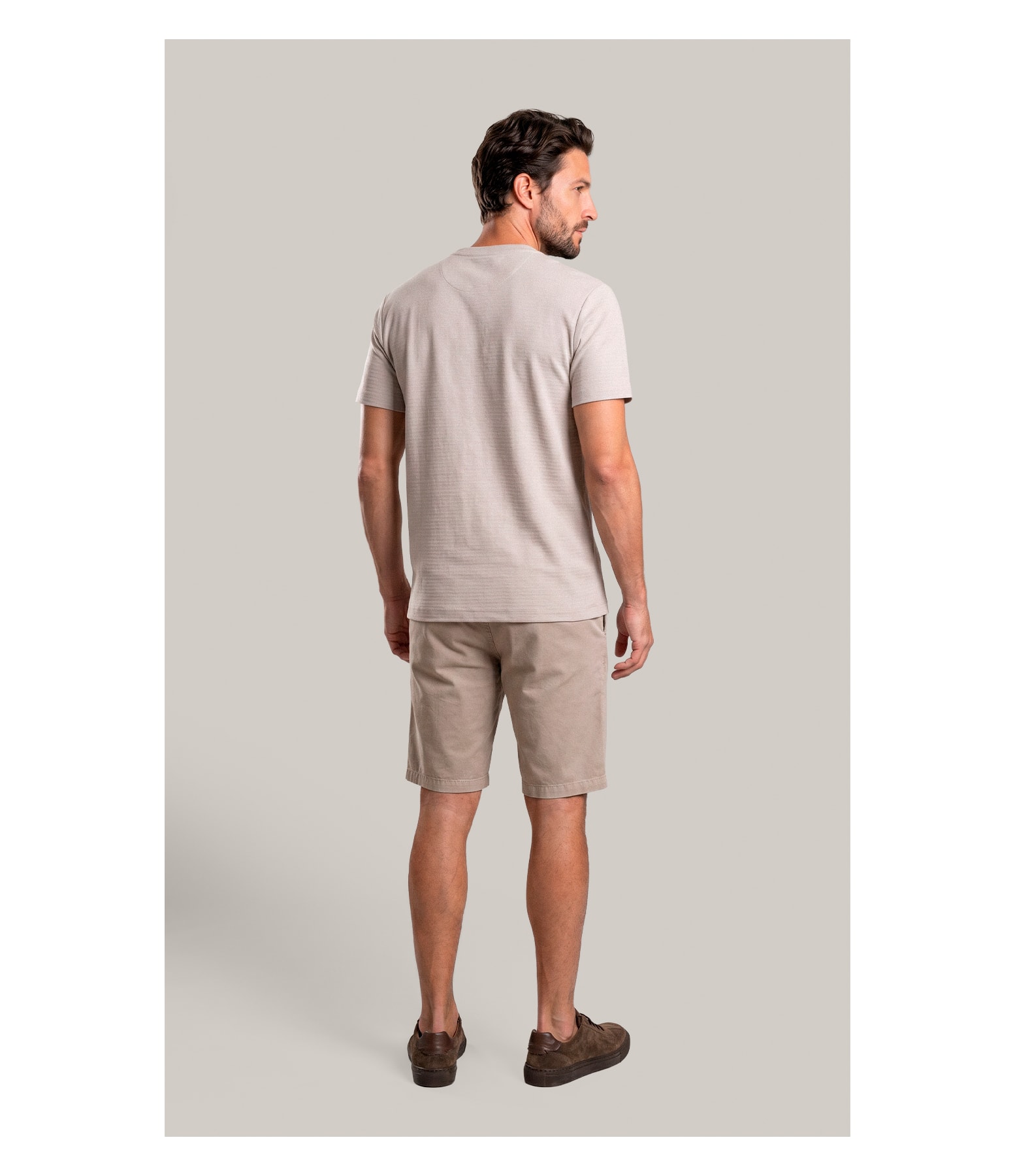 T-Shirt Textura Mock Areia