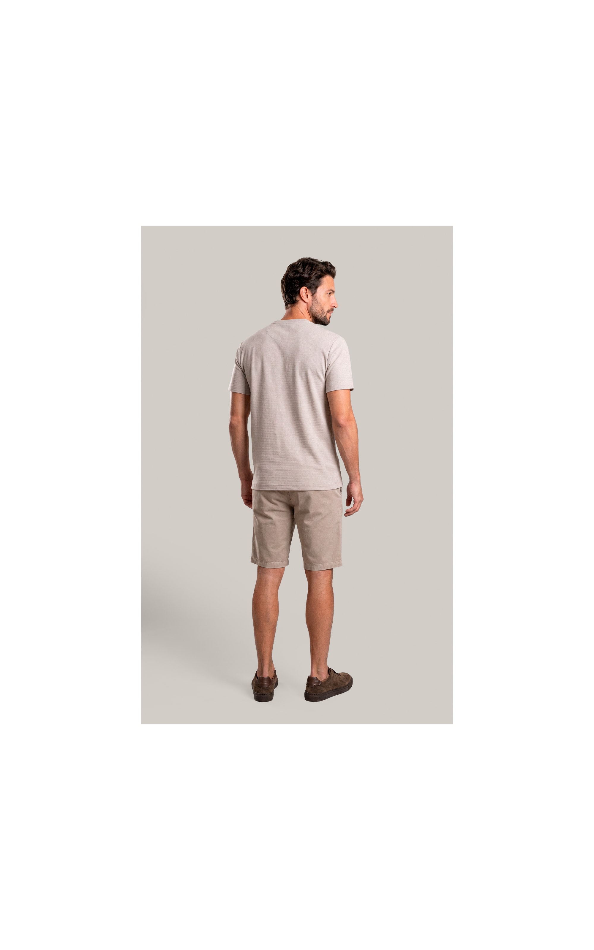 T-Shirt Textura Mock Areia