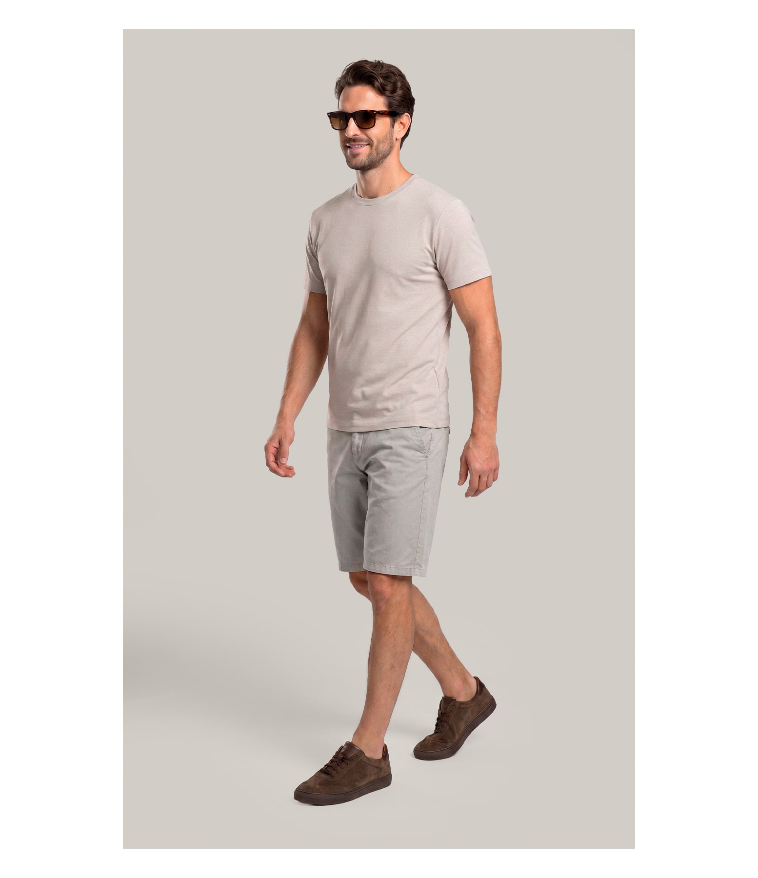 T-Shirt Textura Mock Areia