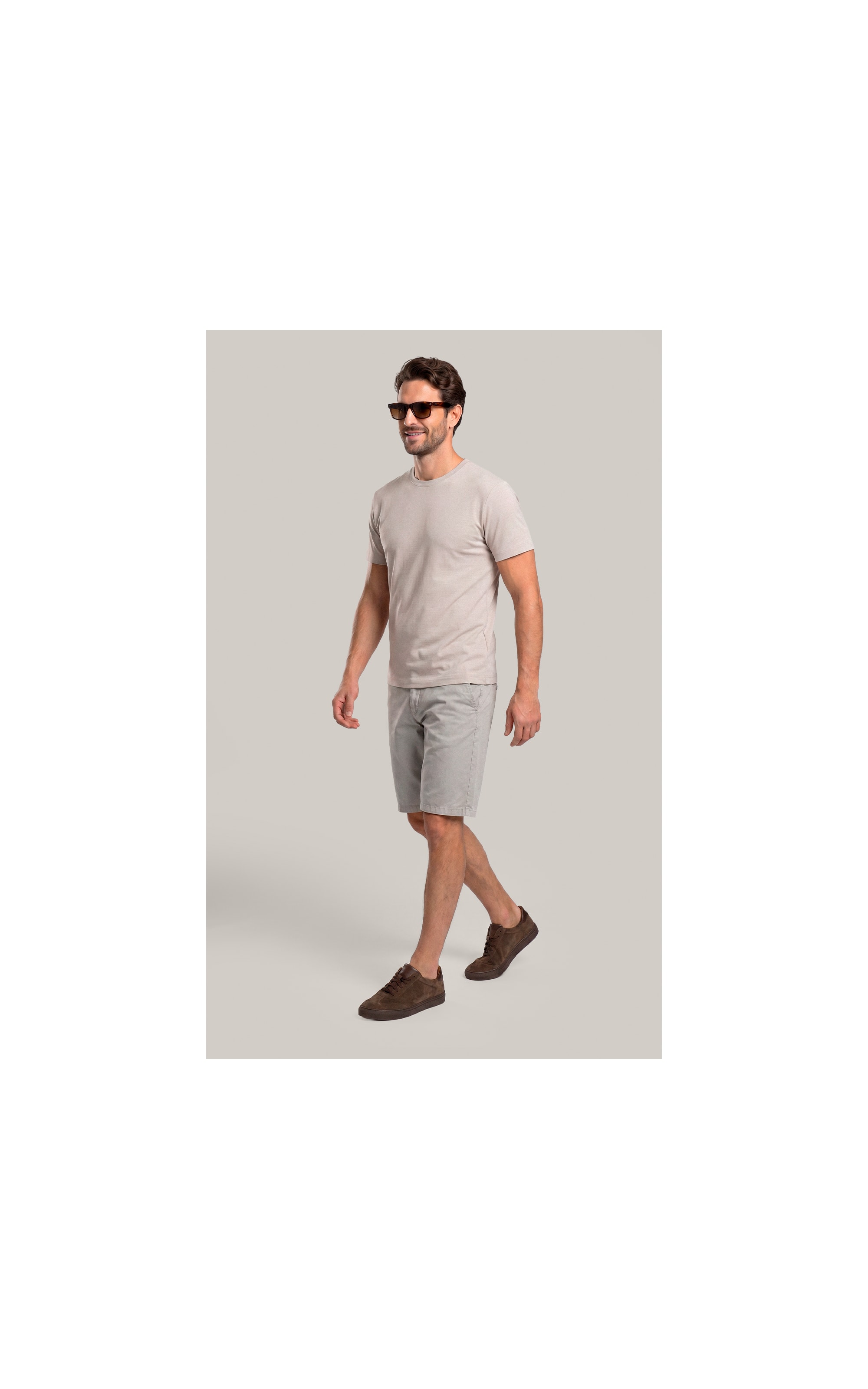 T-Shirt Textura Mock Areia
