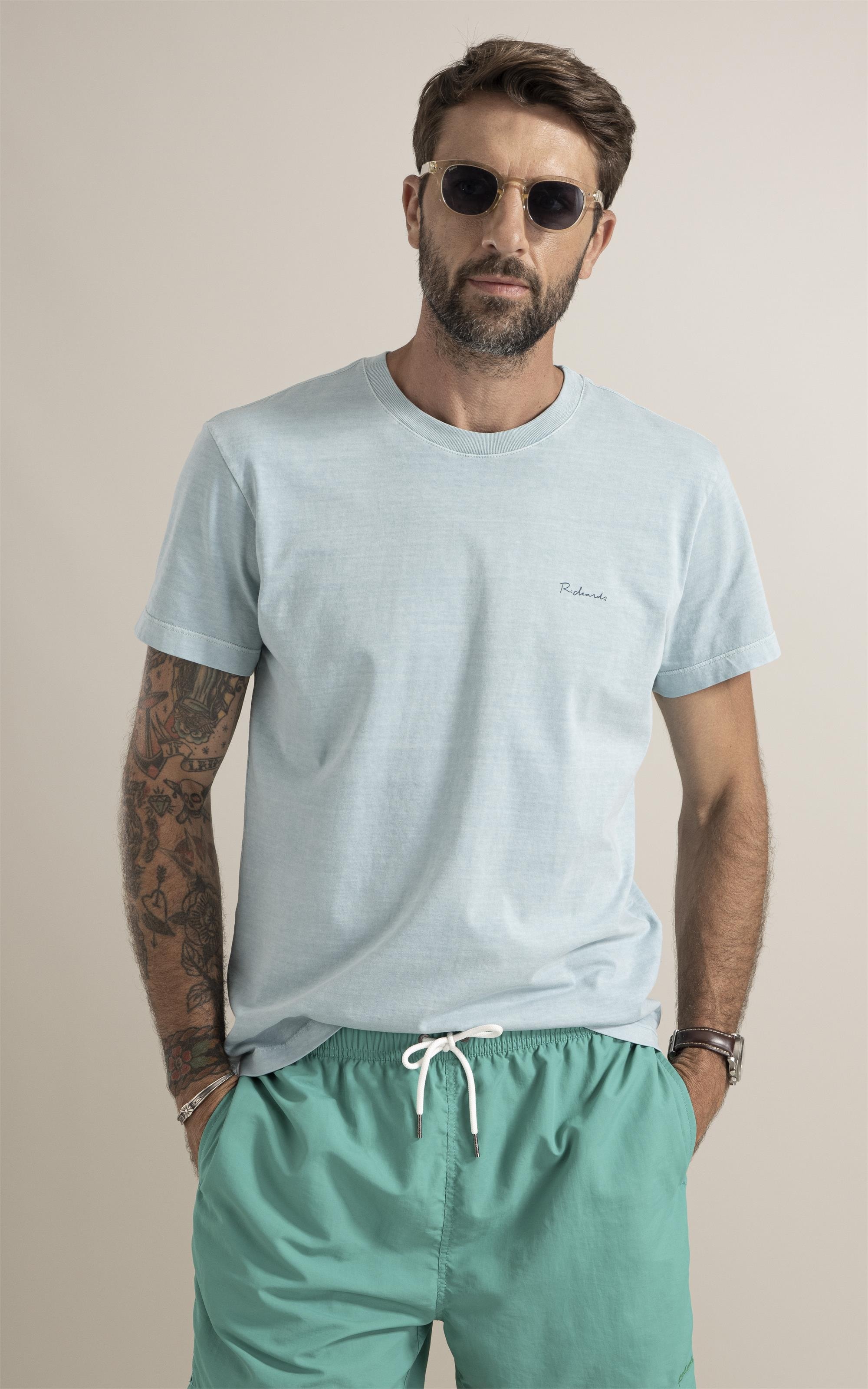 T-Shirt  Washed Abstract Azul Piscina