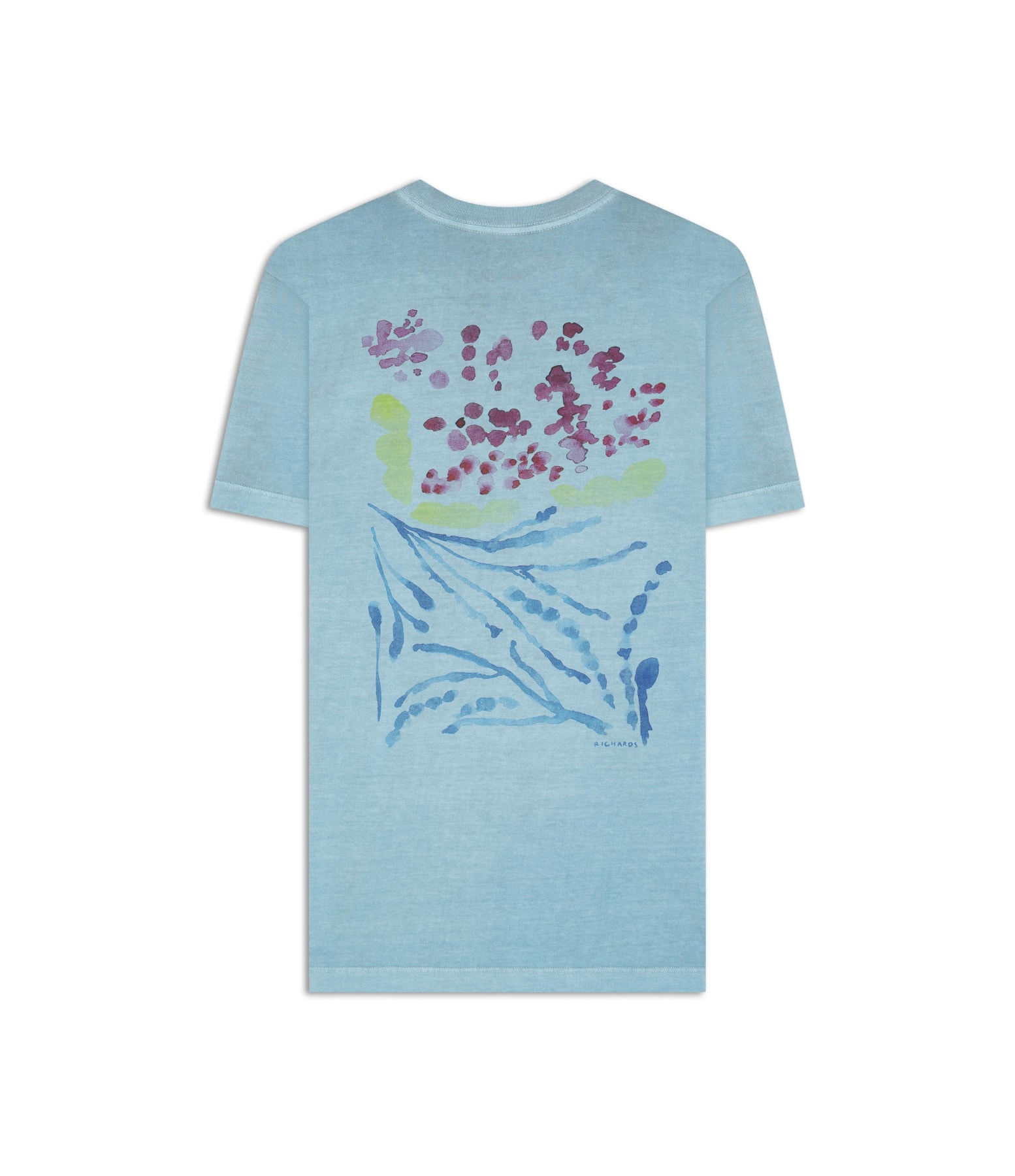 T-Shirt  Washed Abstract Azul Piscina