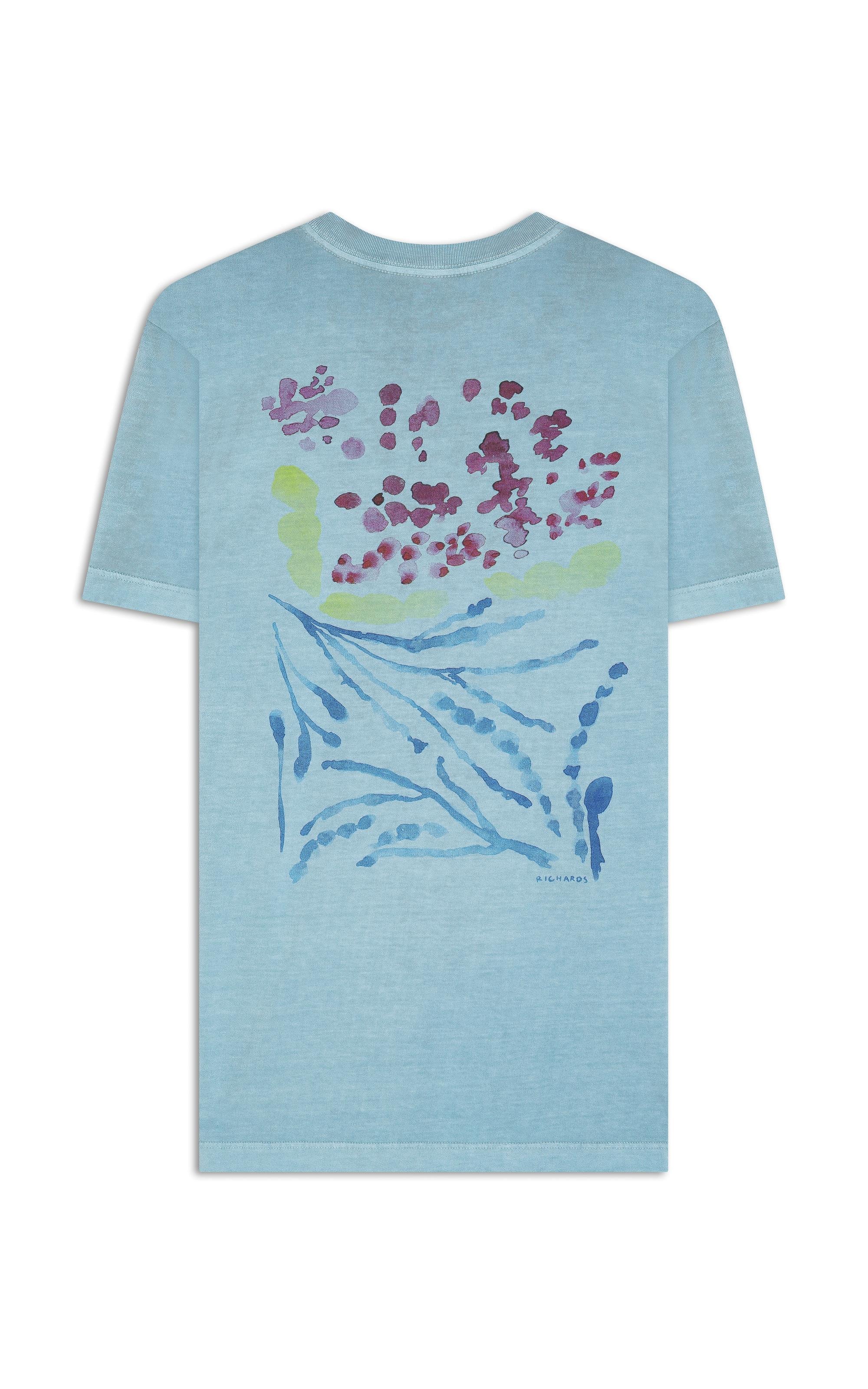 T-Shirt  Washed Abstract Azul Piscina