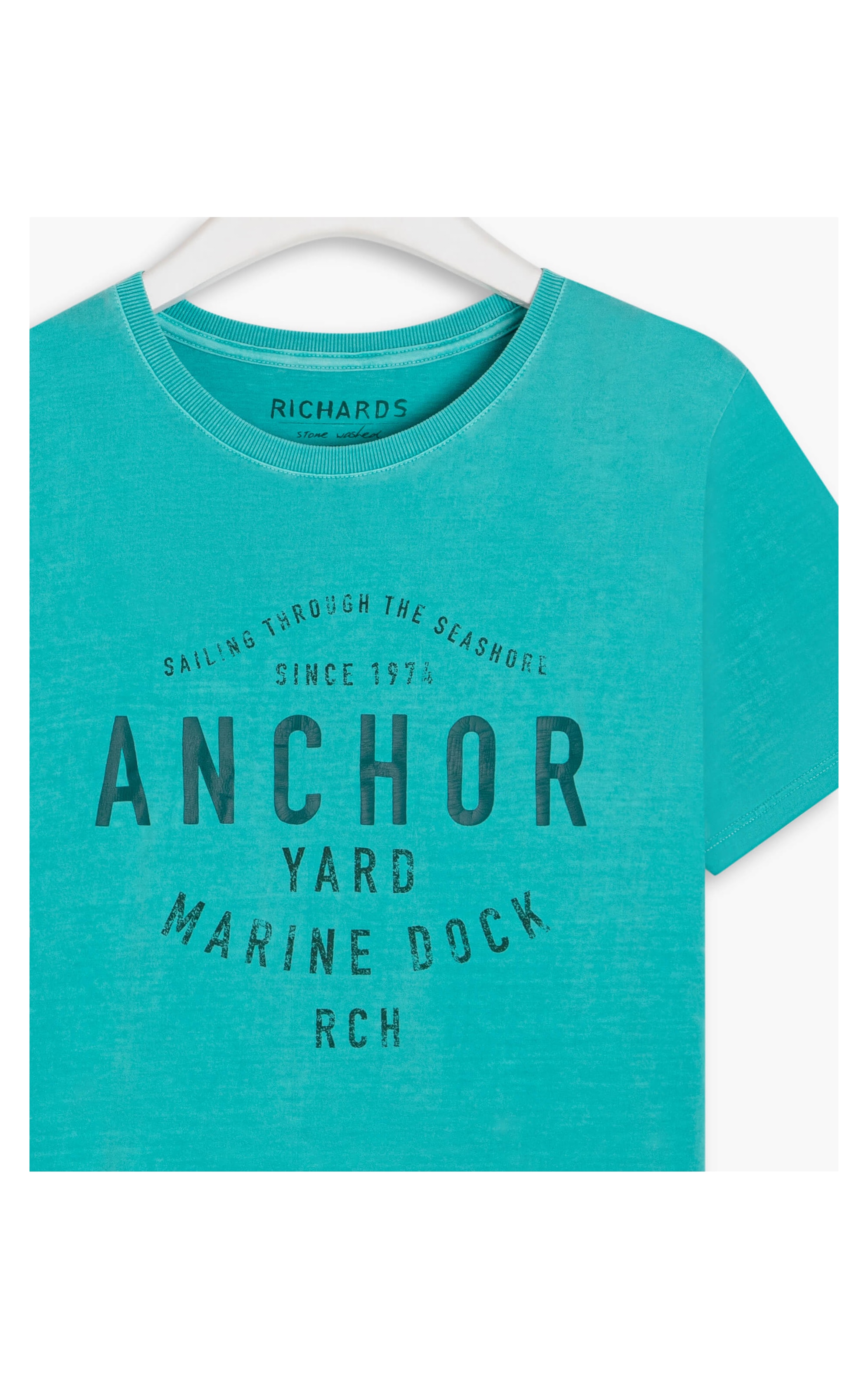 T-Shirt Washed Anchor Esmeralda