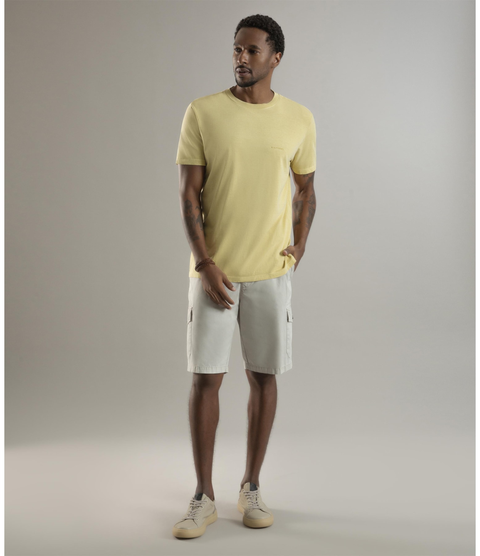 T-Shirt Washed Aquarela Amarelo