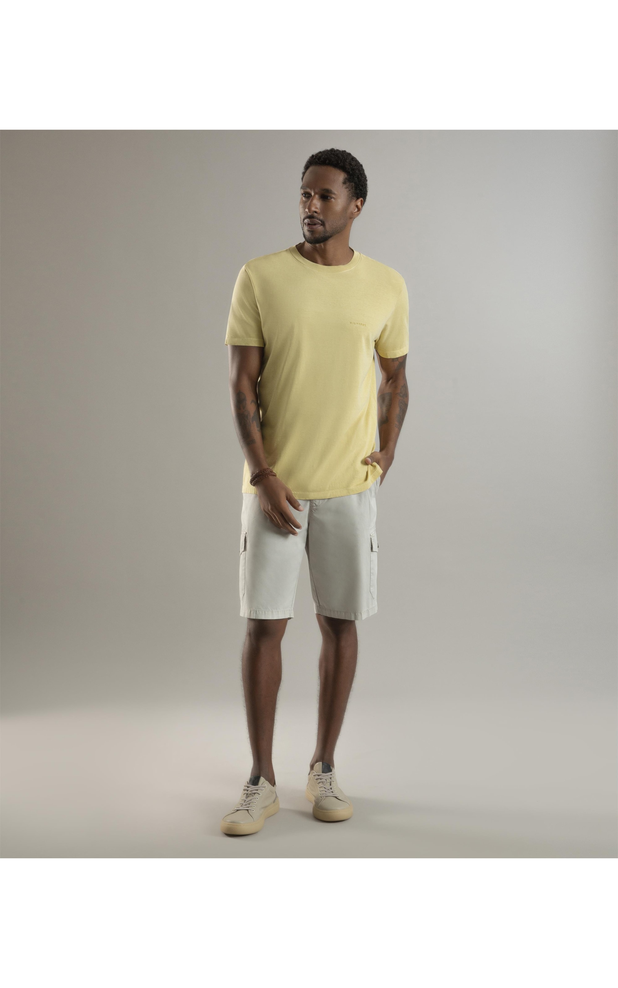 T-Shirt Washed Aquarela Amarelo