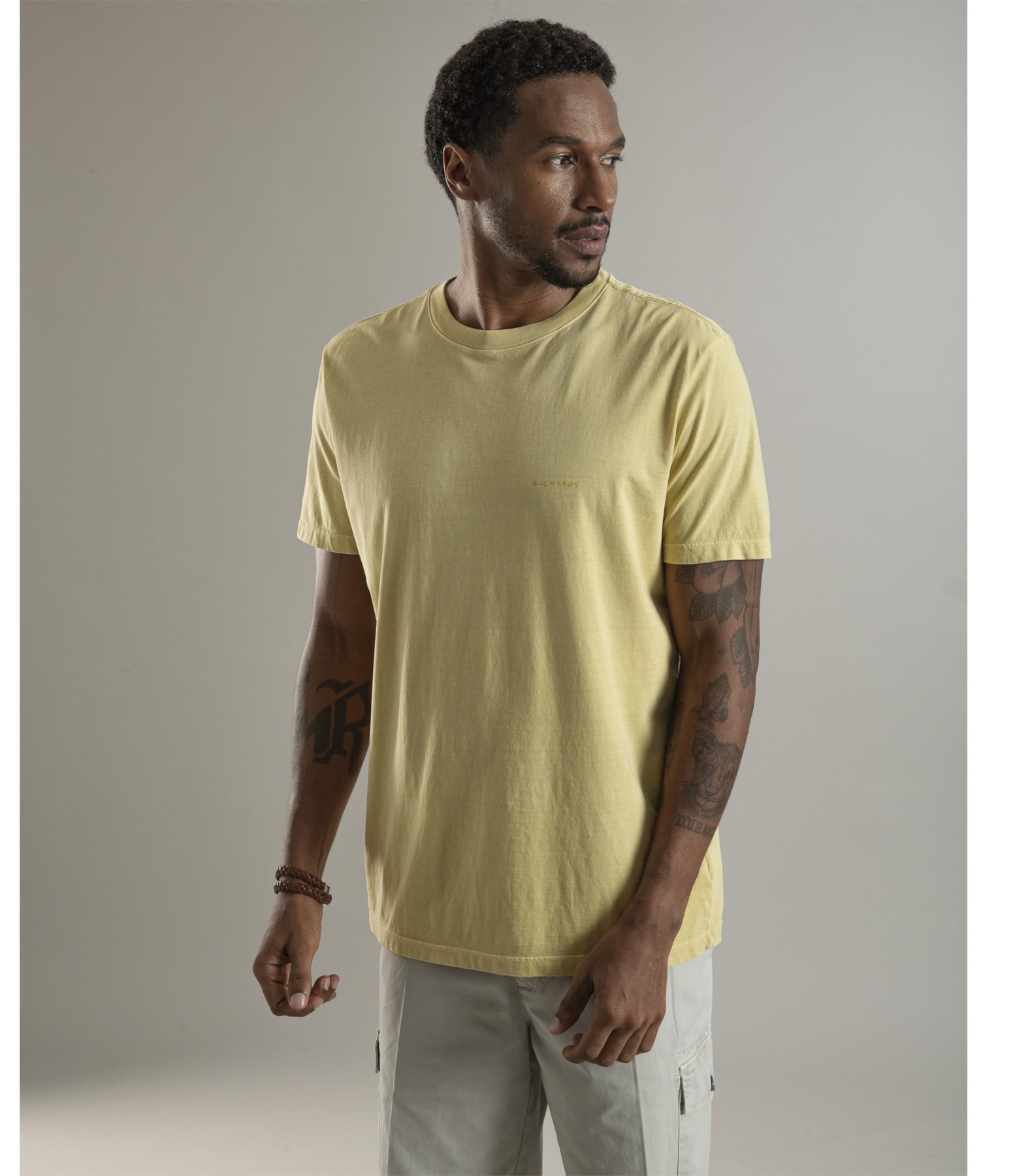 T-Shirt Washed Aquarela Amarelo