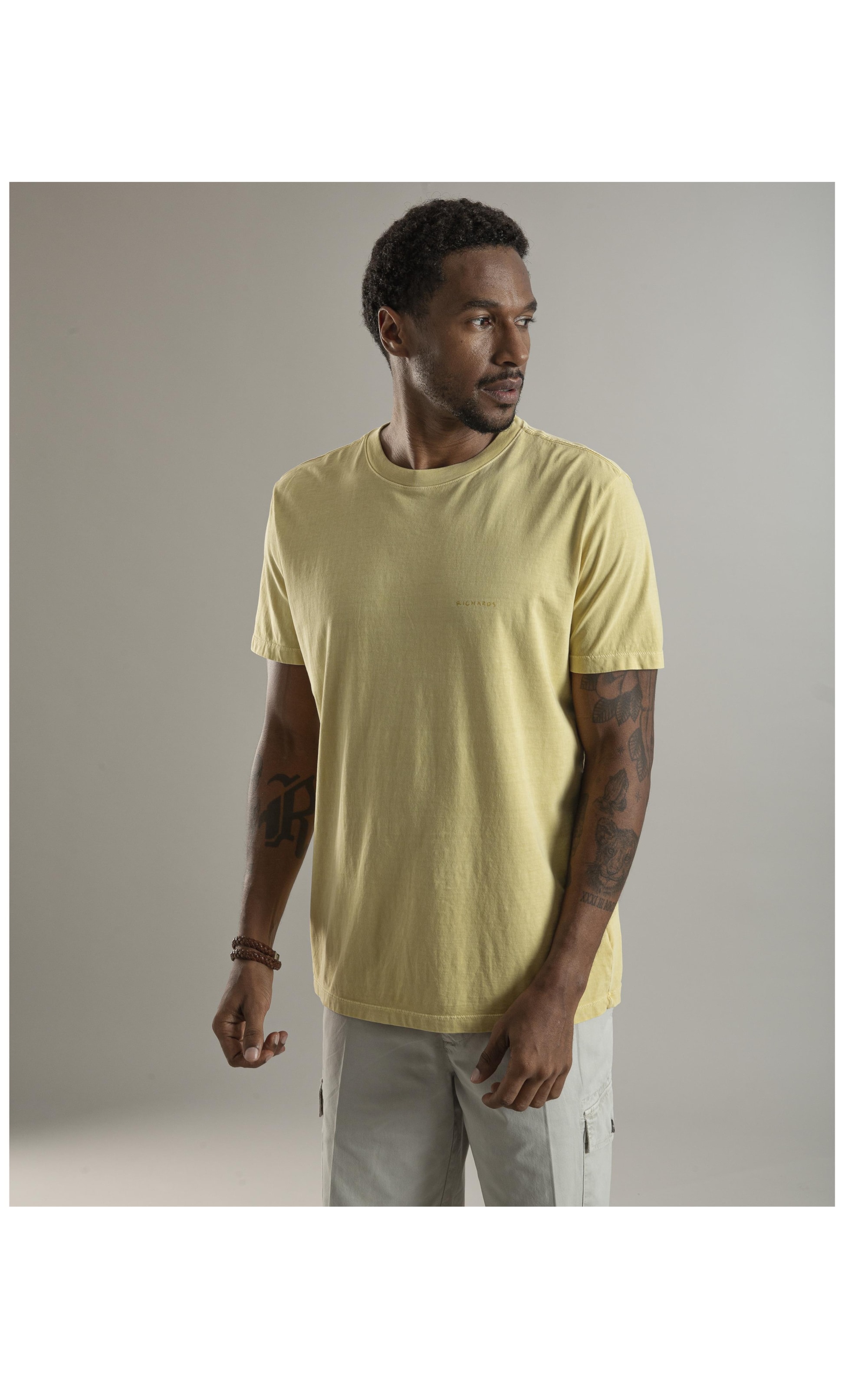 T-Shirt Washed Aquarela Amarelo