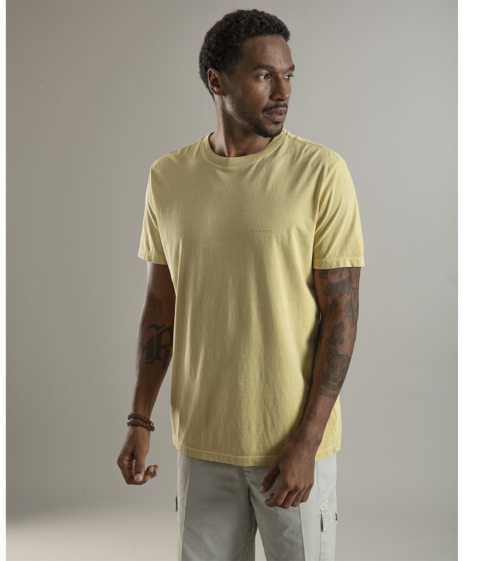 T-Shirt Washed Aquarela Amarelo