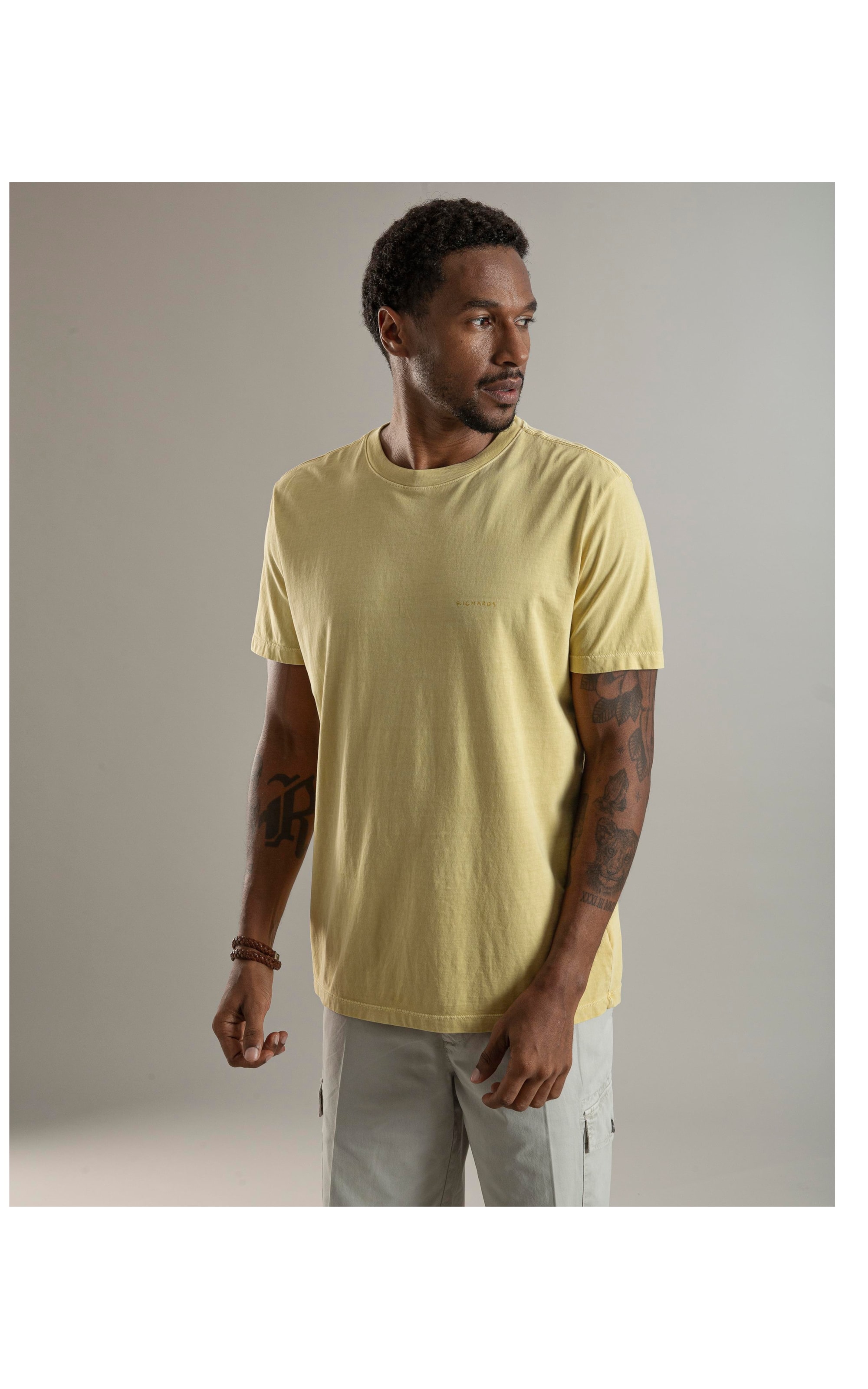 T-Shirt Washed Aquarela Amarelo