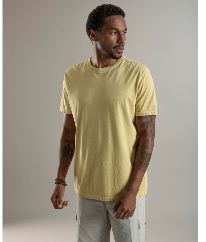 T-Shirt Washed Aquarela Amarelo