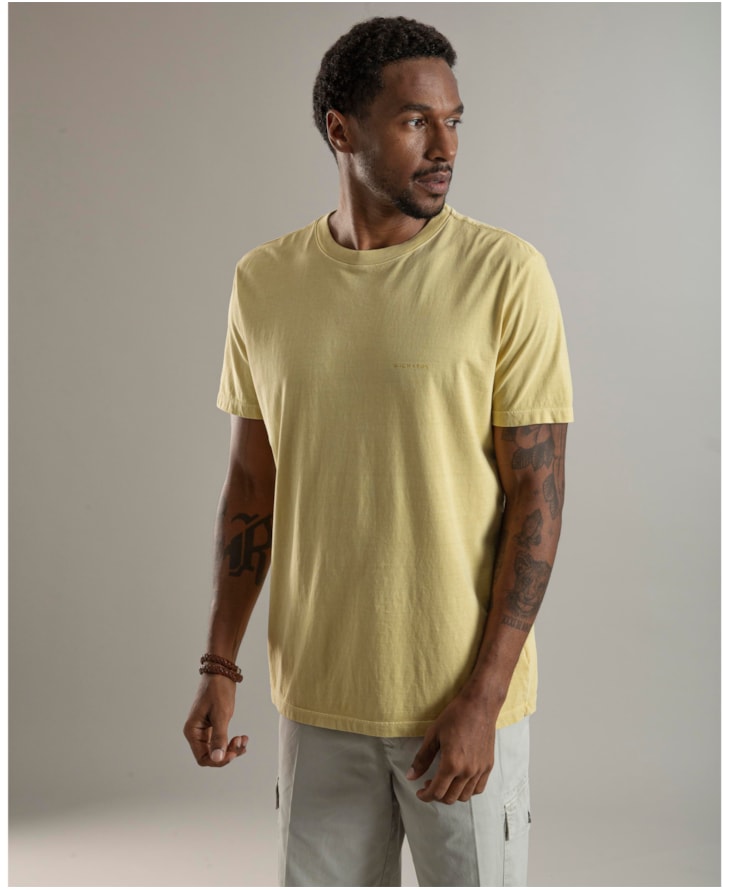 T-Shirt Washed Aquarela Amarelo