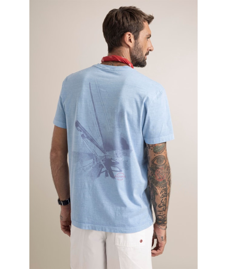 T-Shirt Washed Aquarela Azul Claro