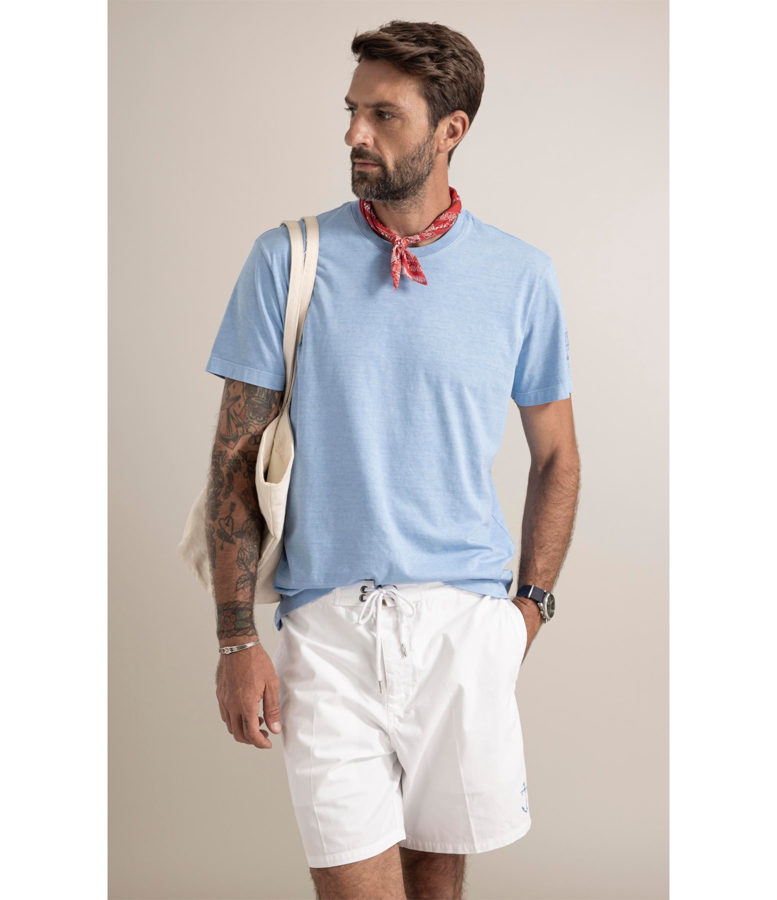 T-Shirt Washed Aquarela Azul Claro