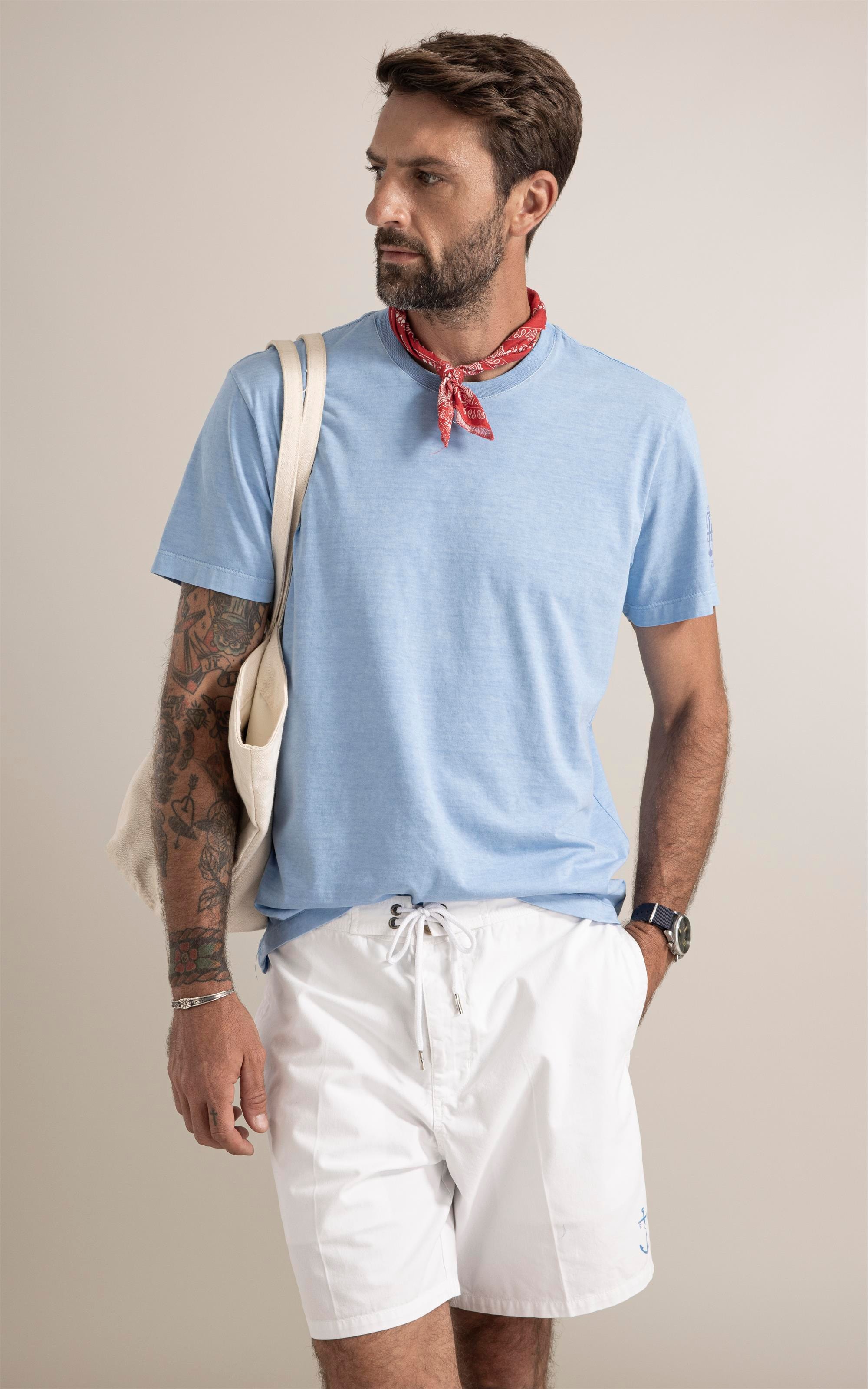 T-Shirt Washed Aquarela Azul Claro